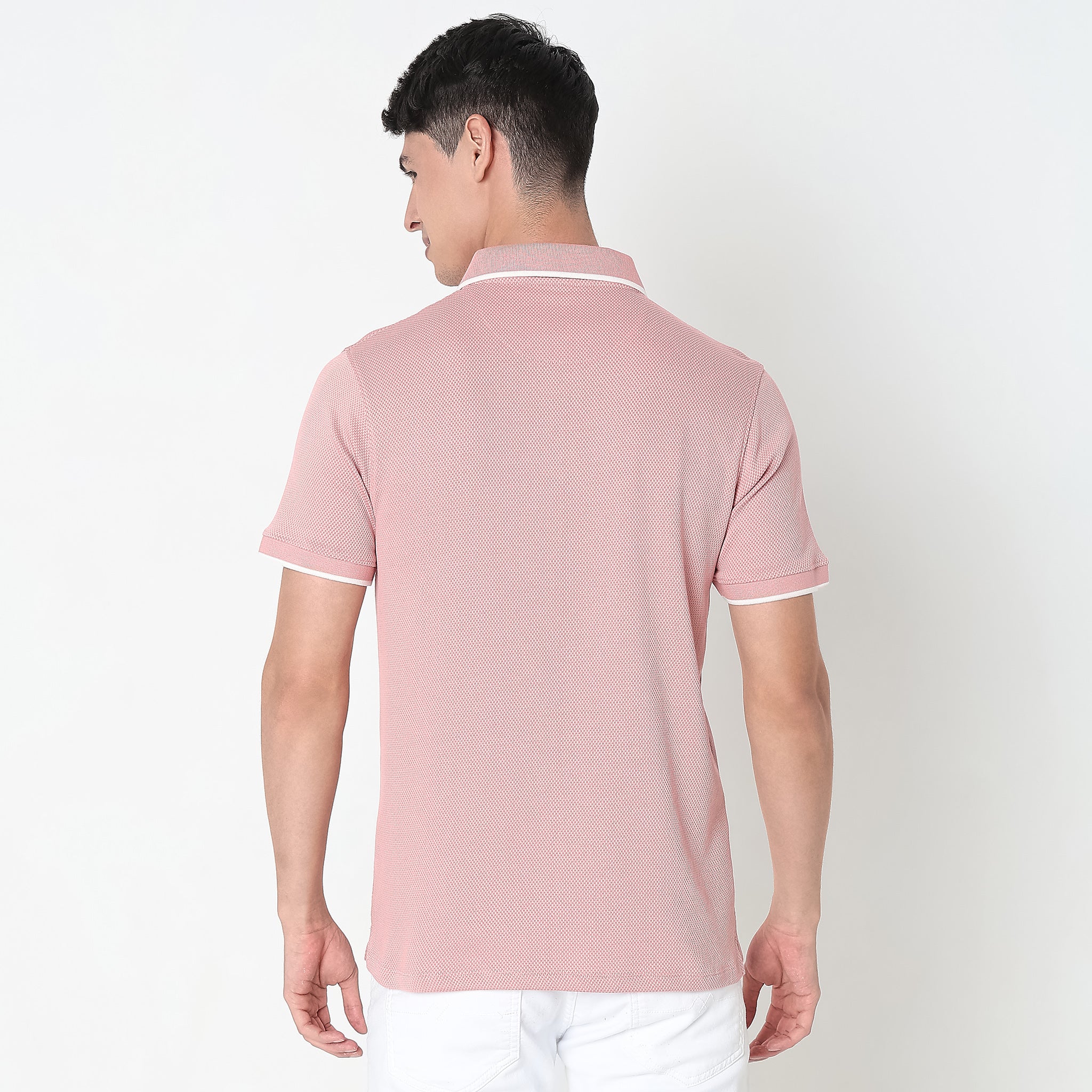 Smart Polo® - Micro Diamond Pop Structure - Zip Neck - Regular Fit Polo T-Shirt - Image 3