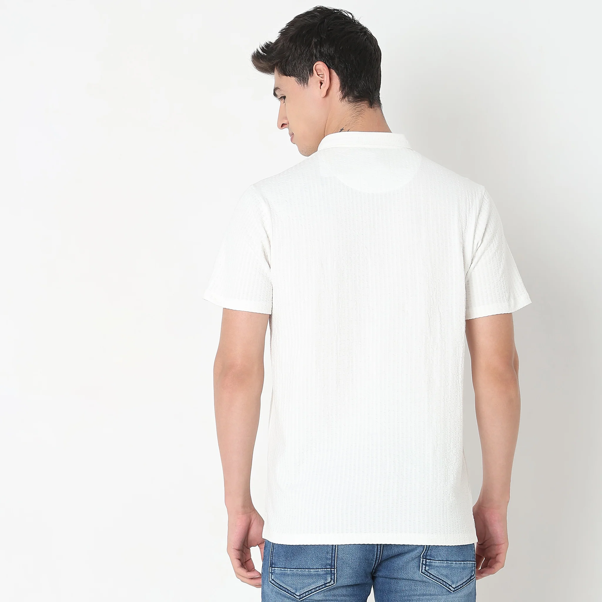 Knitted Structured Polo T-Shirt - Image 3