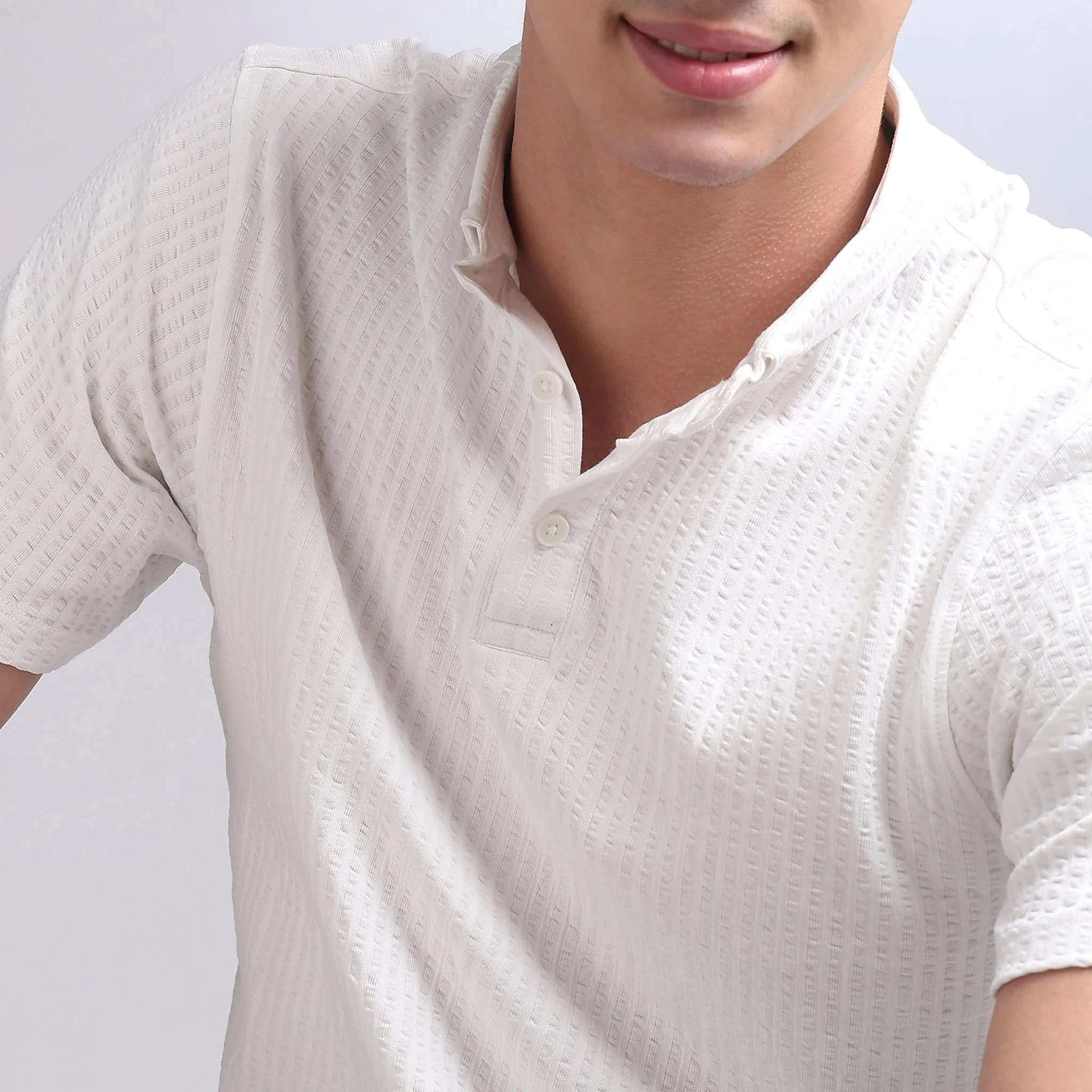Knitted Structured Polo T-Shirt - Image 5