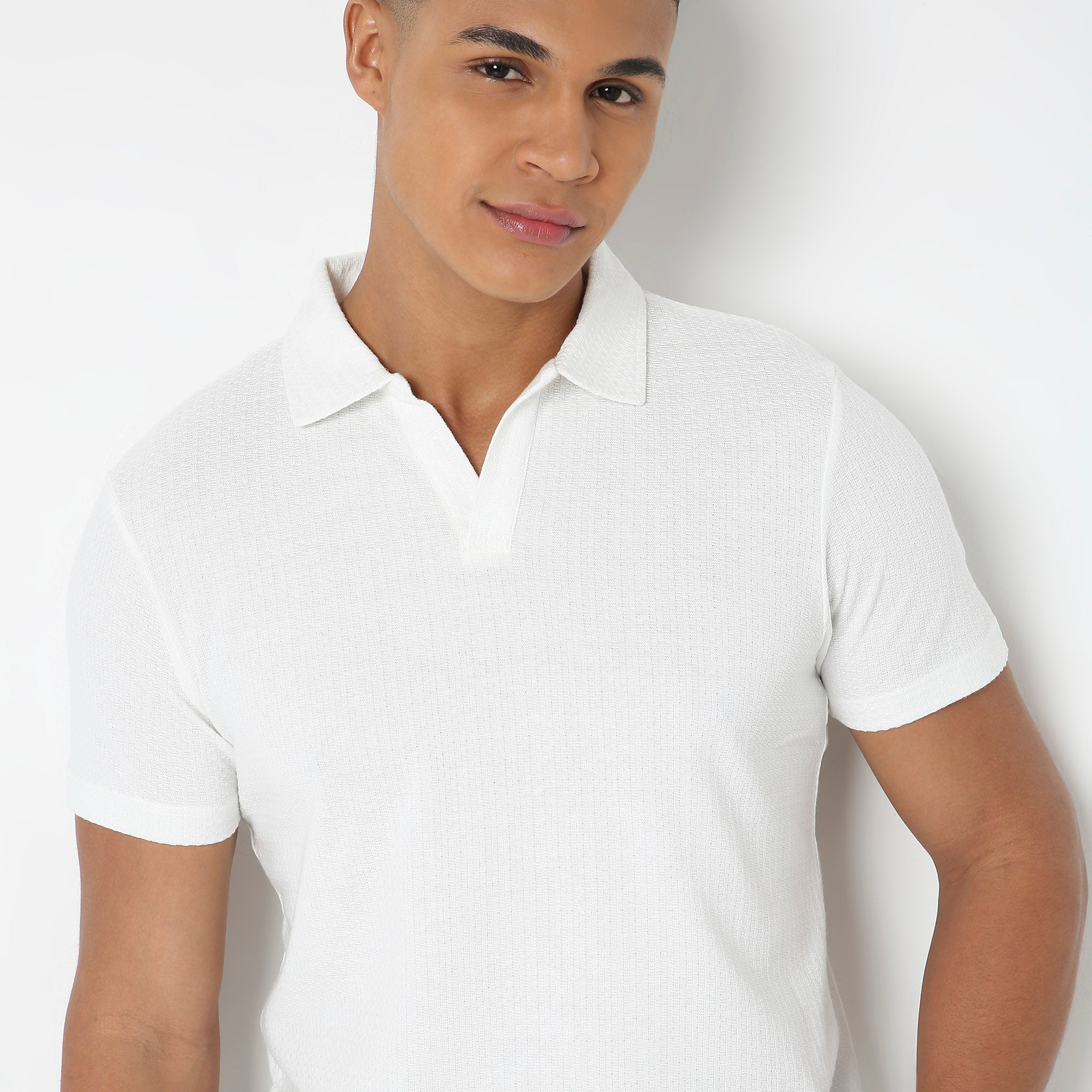 Knitted Structured Polo T-Shirt - Image 10
