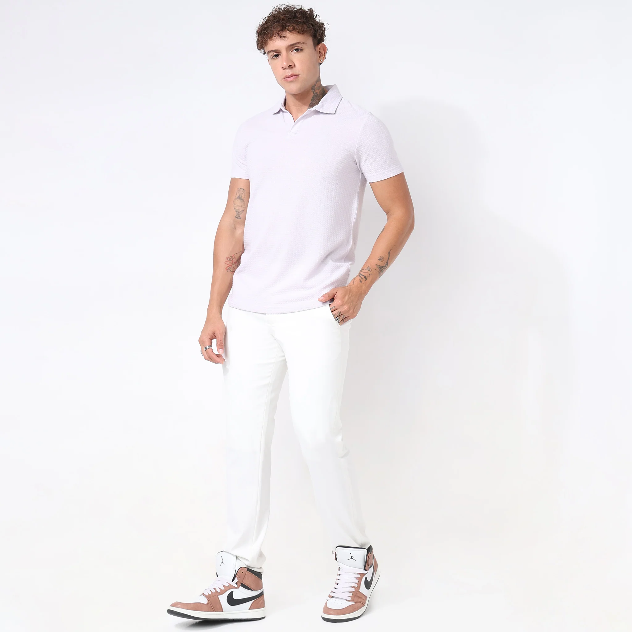 Knitted Structured Polo T-Shirt - Image 11