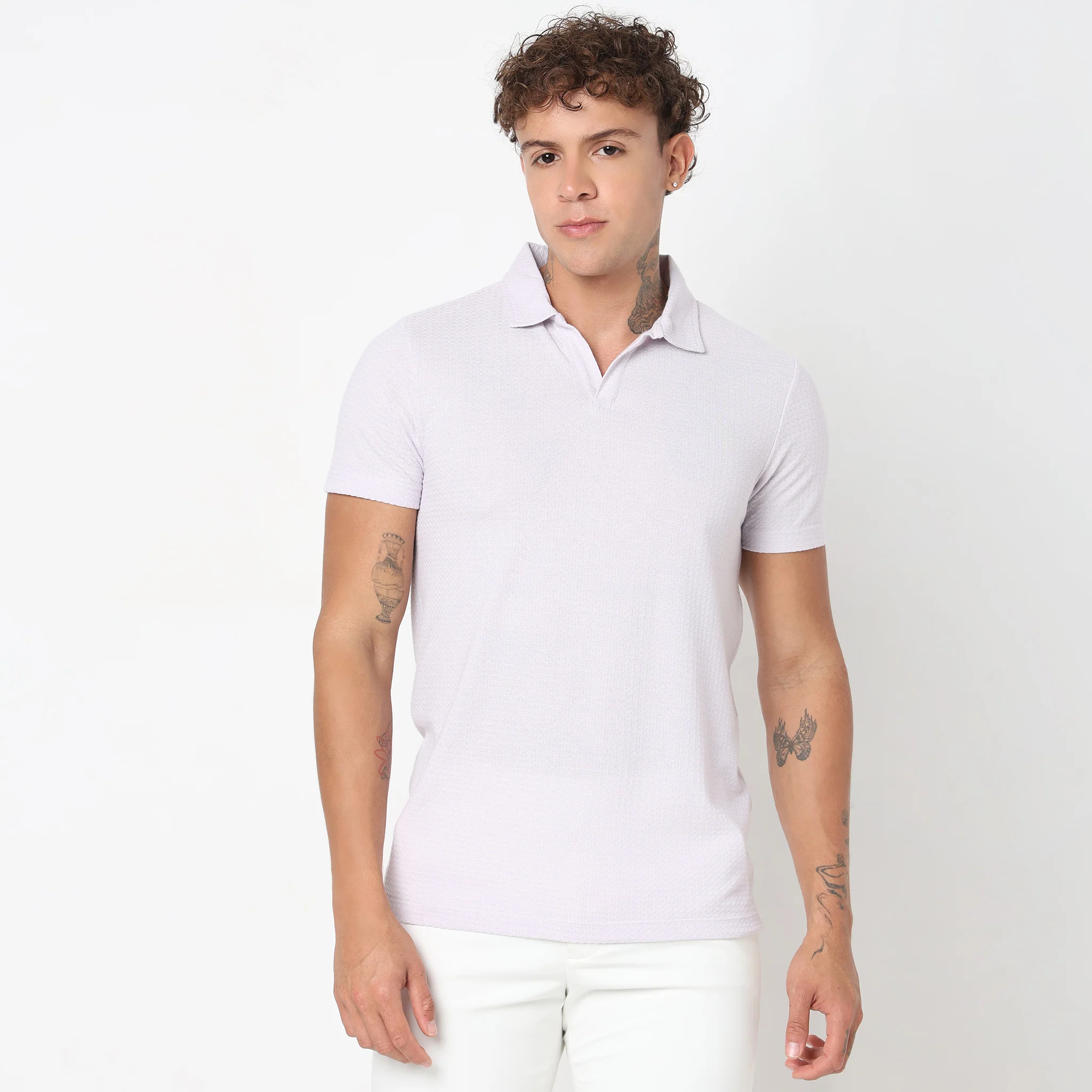 Knitted Structured Polo T-Shirt - Image 12
