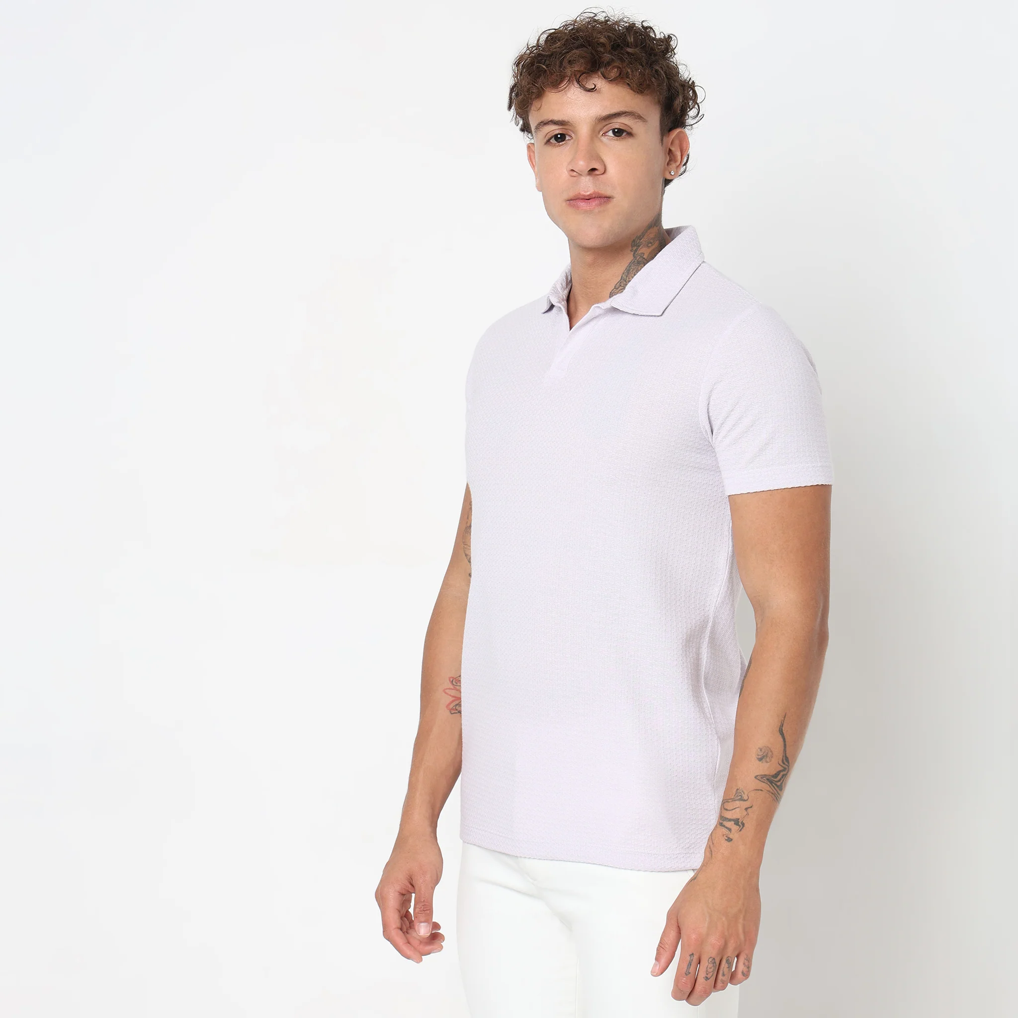 Knitted Structured Polo T-Shirt - Image 14