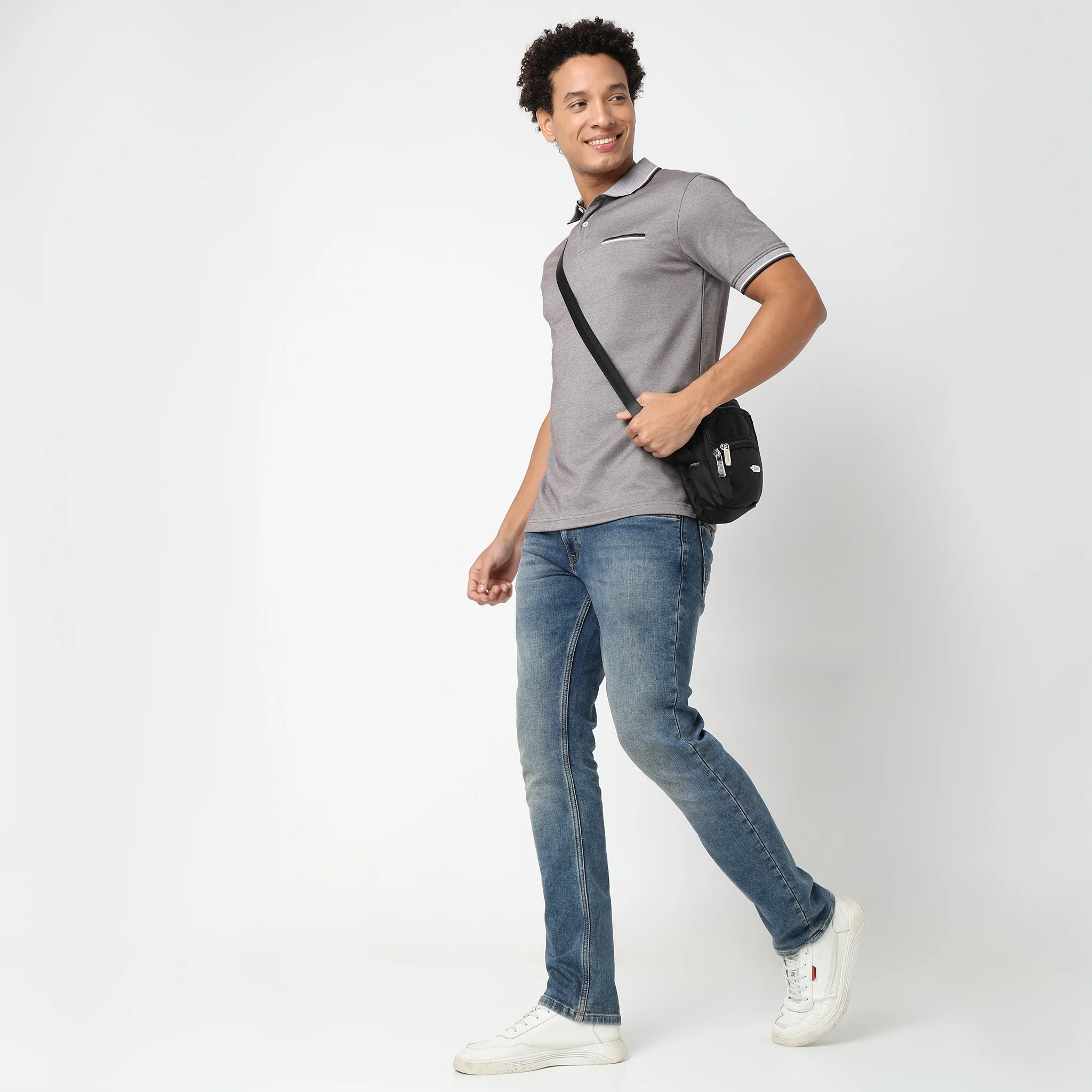 Persona™ Cotton Rich Micro Structure Bone Pocket Regular Fit Polo T-Shirt - Image 16