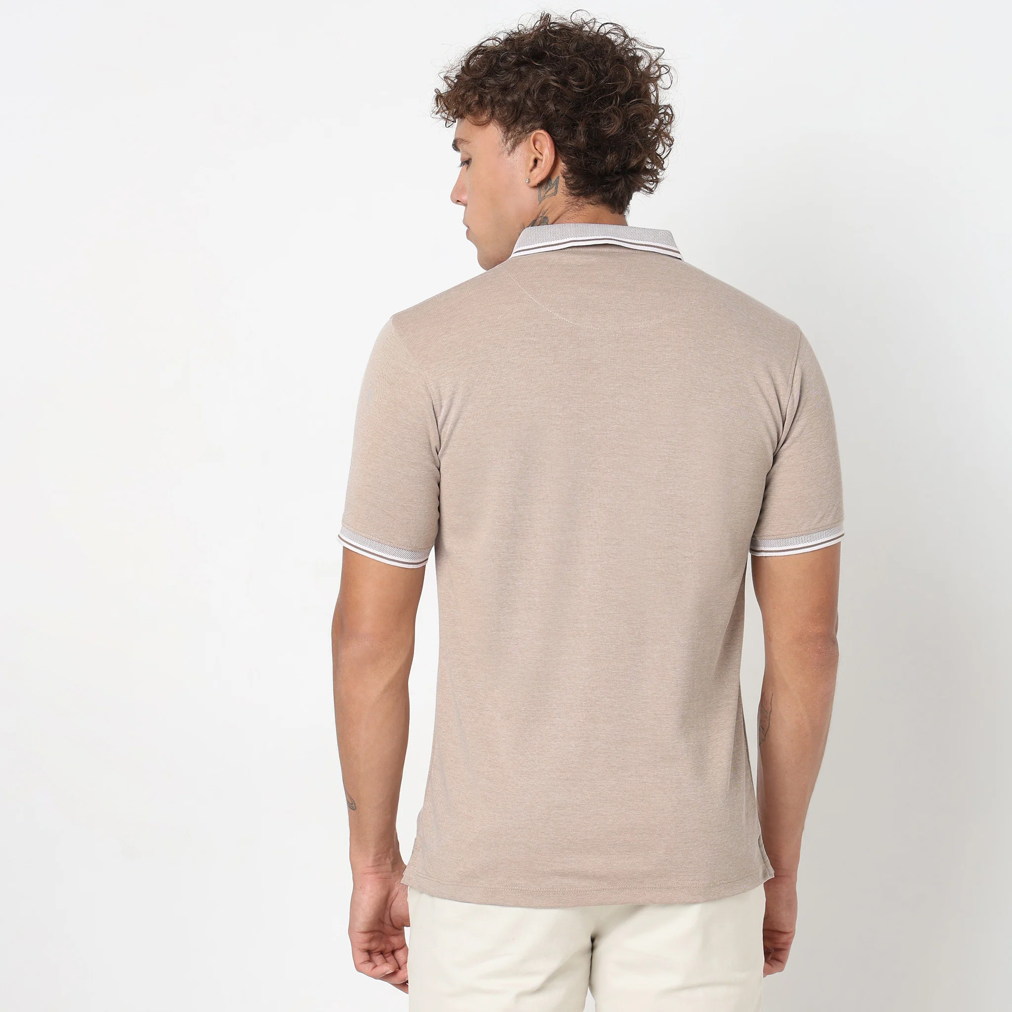 Persona™ Cotton Rich Micro Structure Bone Pocket Regular Fit Polo T-Shirt - Image 23