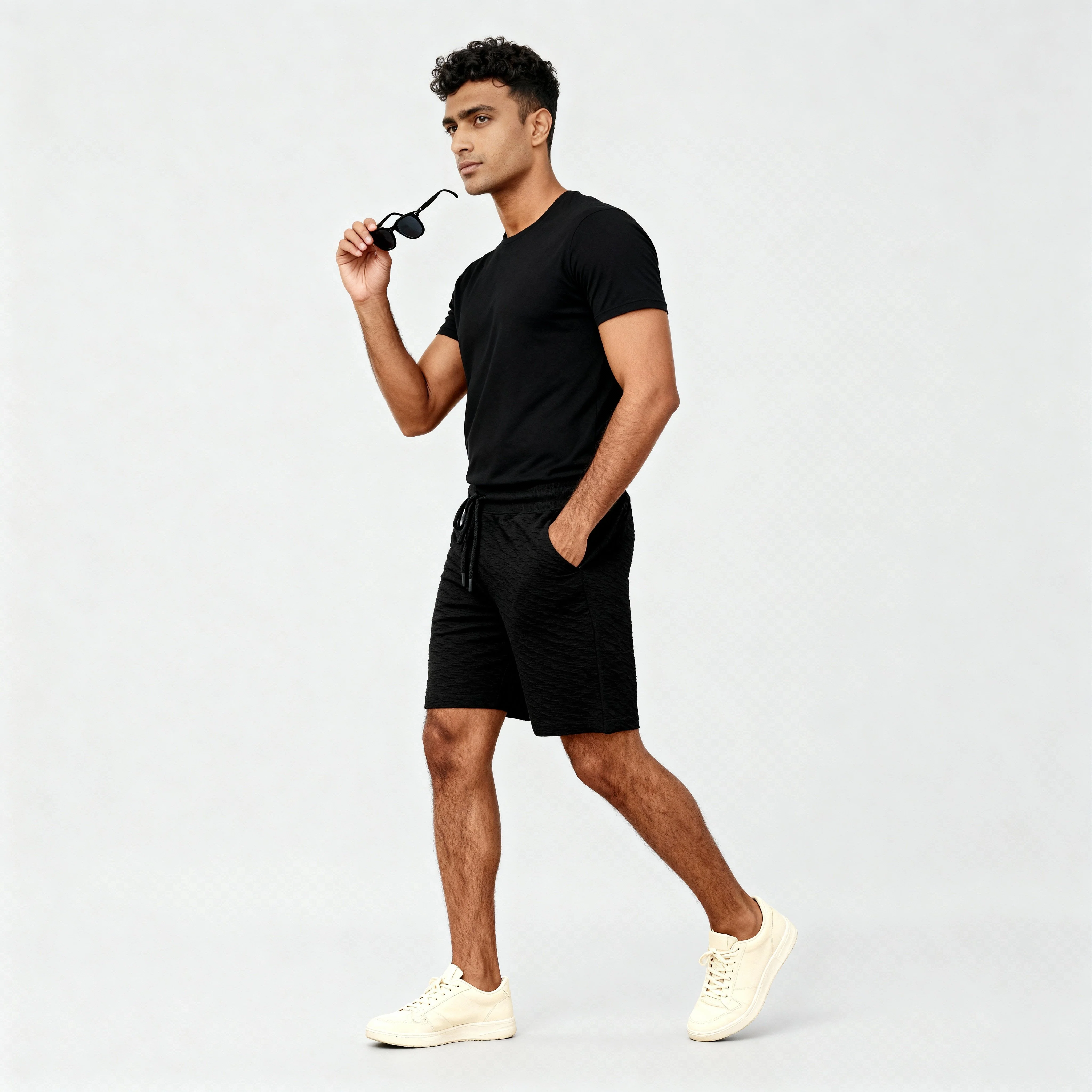 Above Knee Solid Structured Uniset Shorts - Image 11
