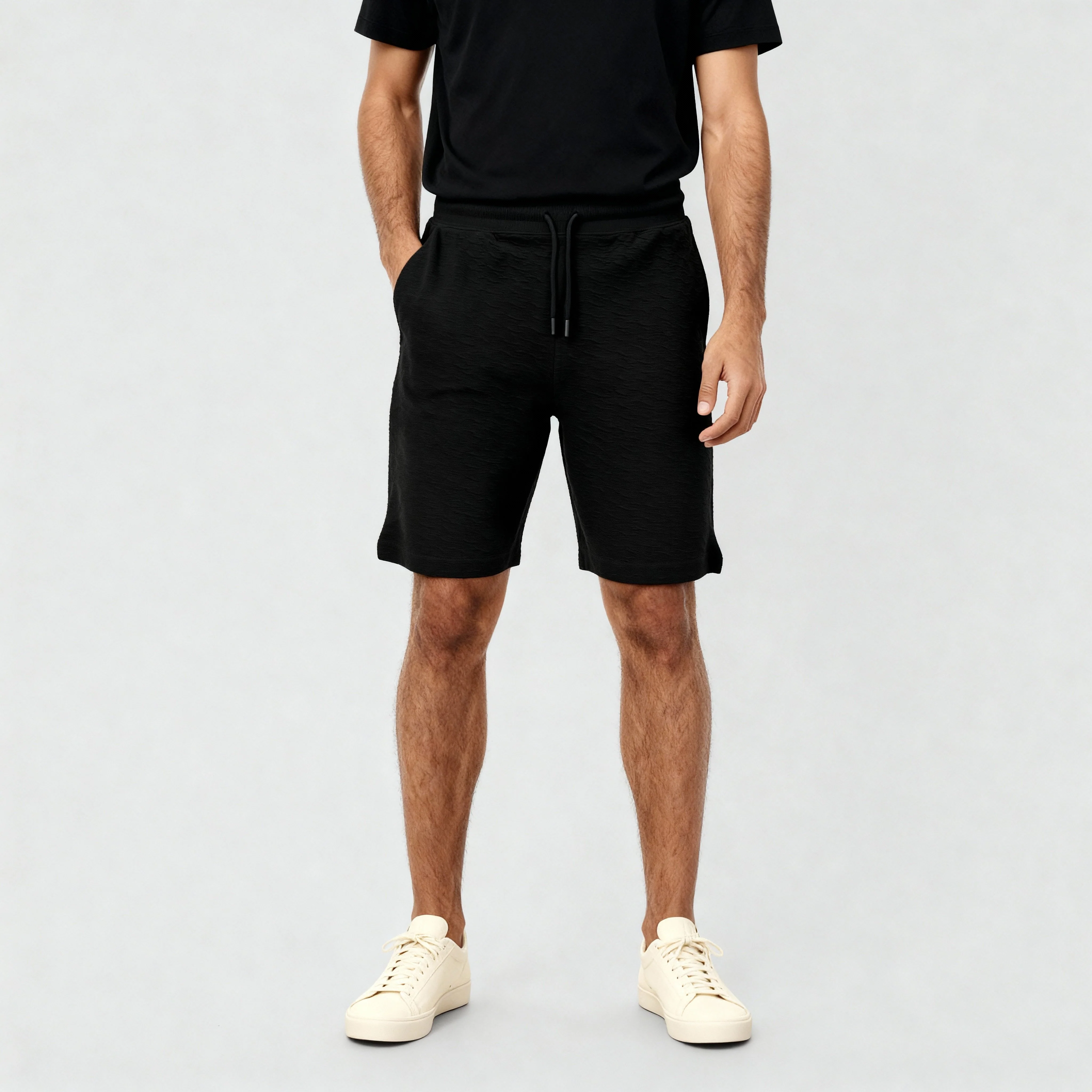 Above Knee Solid Structured Uniset Shorts - Image 12