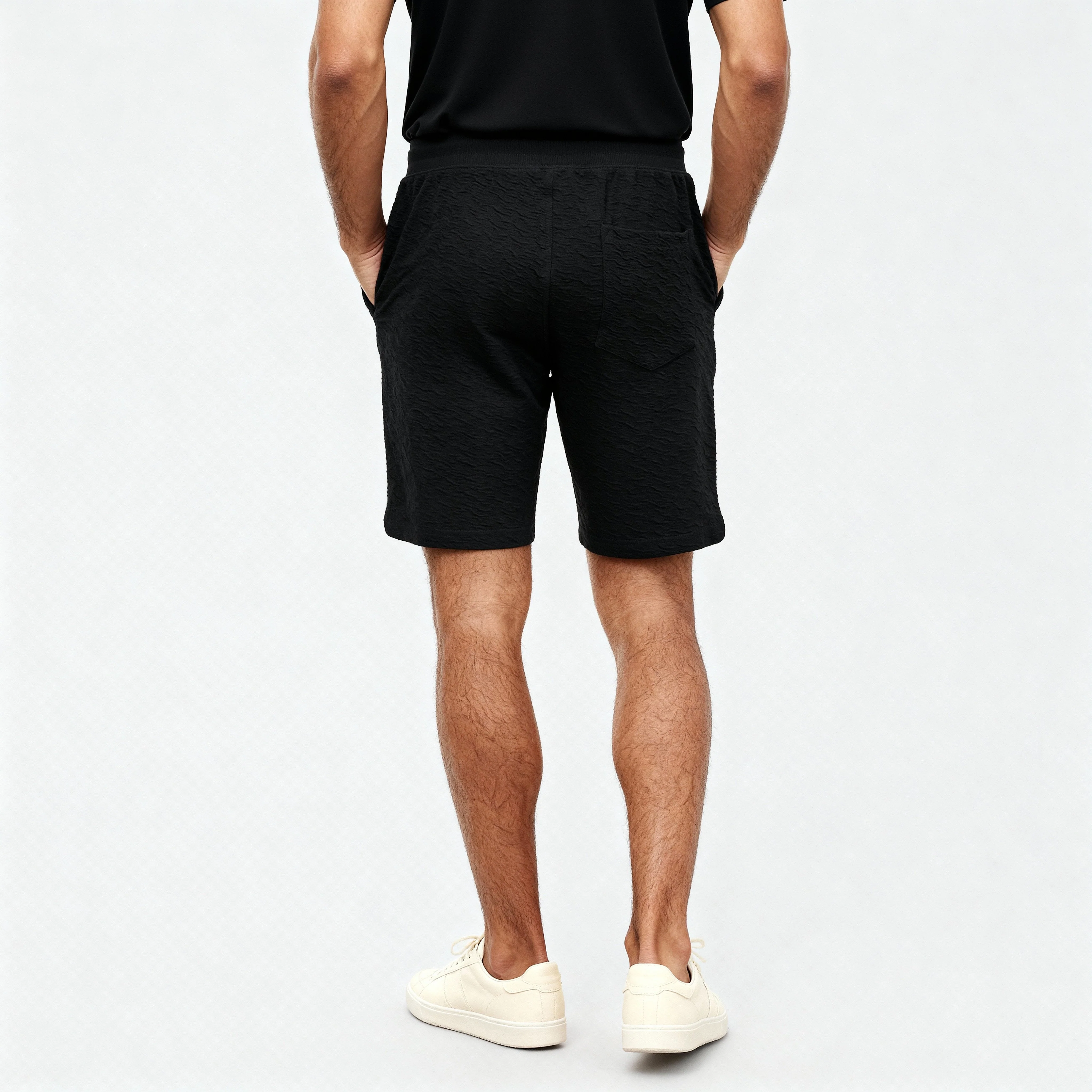 Above Knee Solid Structured Uniset Shorts - Image 13