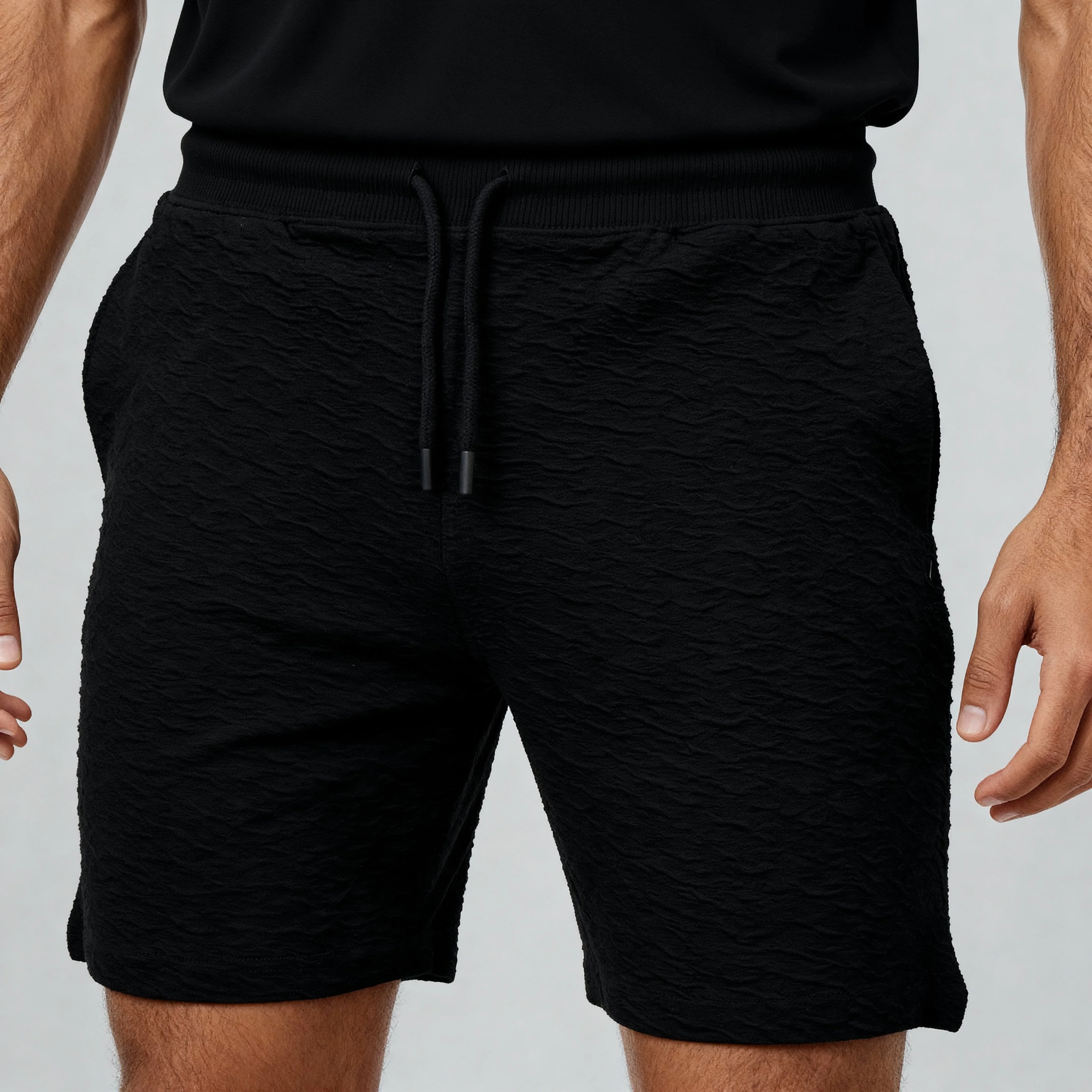 Above Knee Solid Structured Uniset Shorts - Image 14