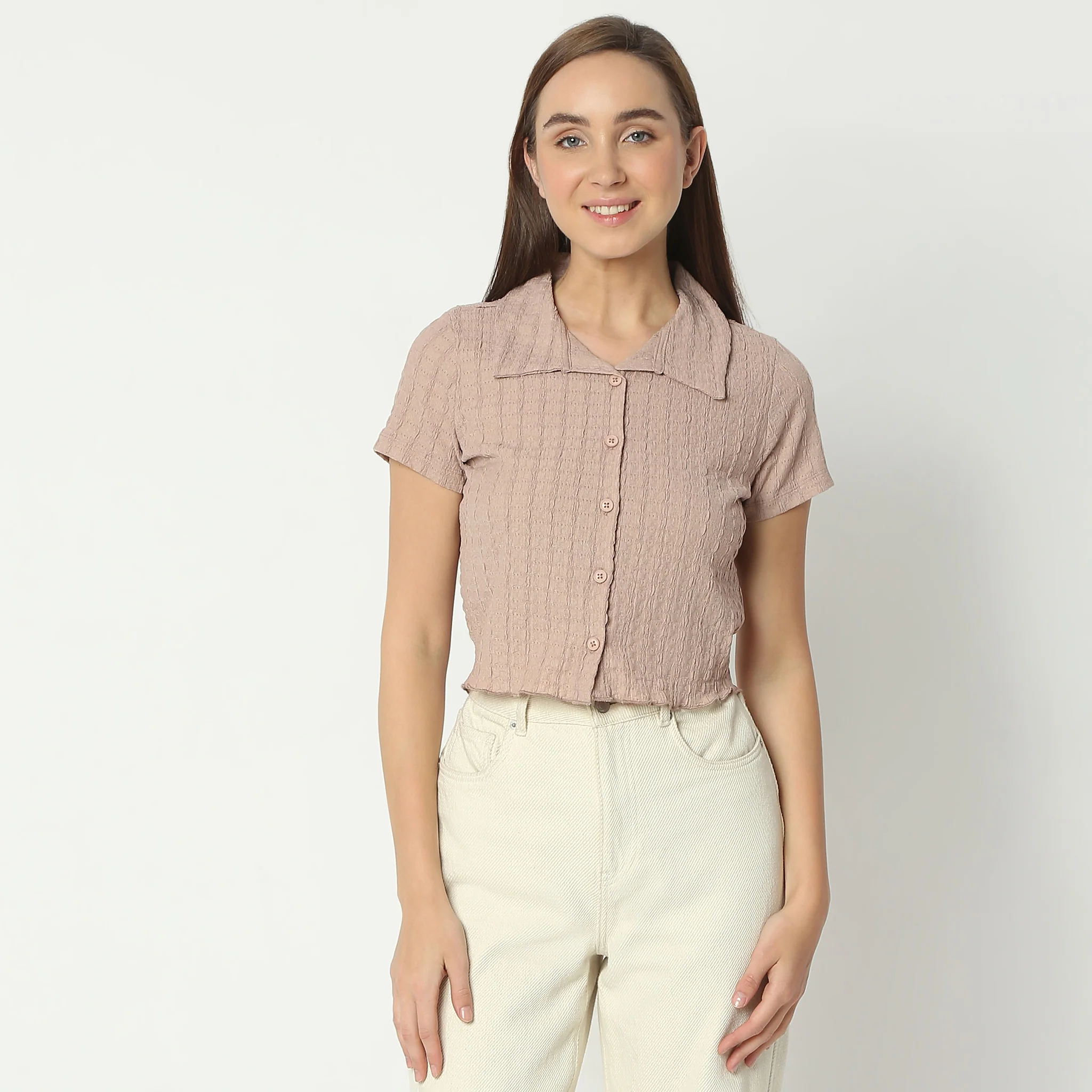 Structured Short Sleeve Floral Knit Shirt - Image 2