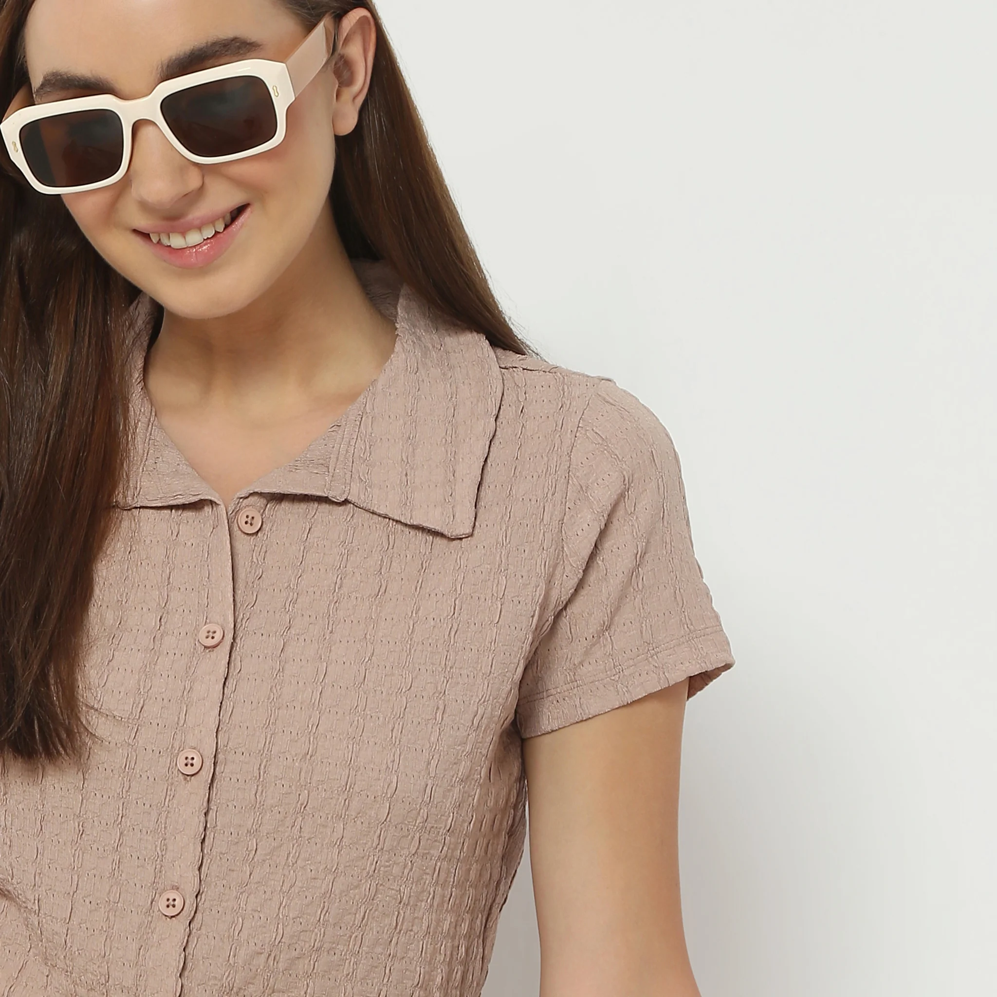 Structured Short Sleeve Floral Knit Shirt - Image 4