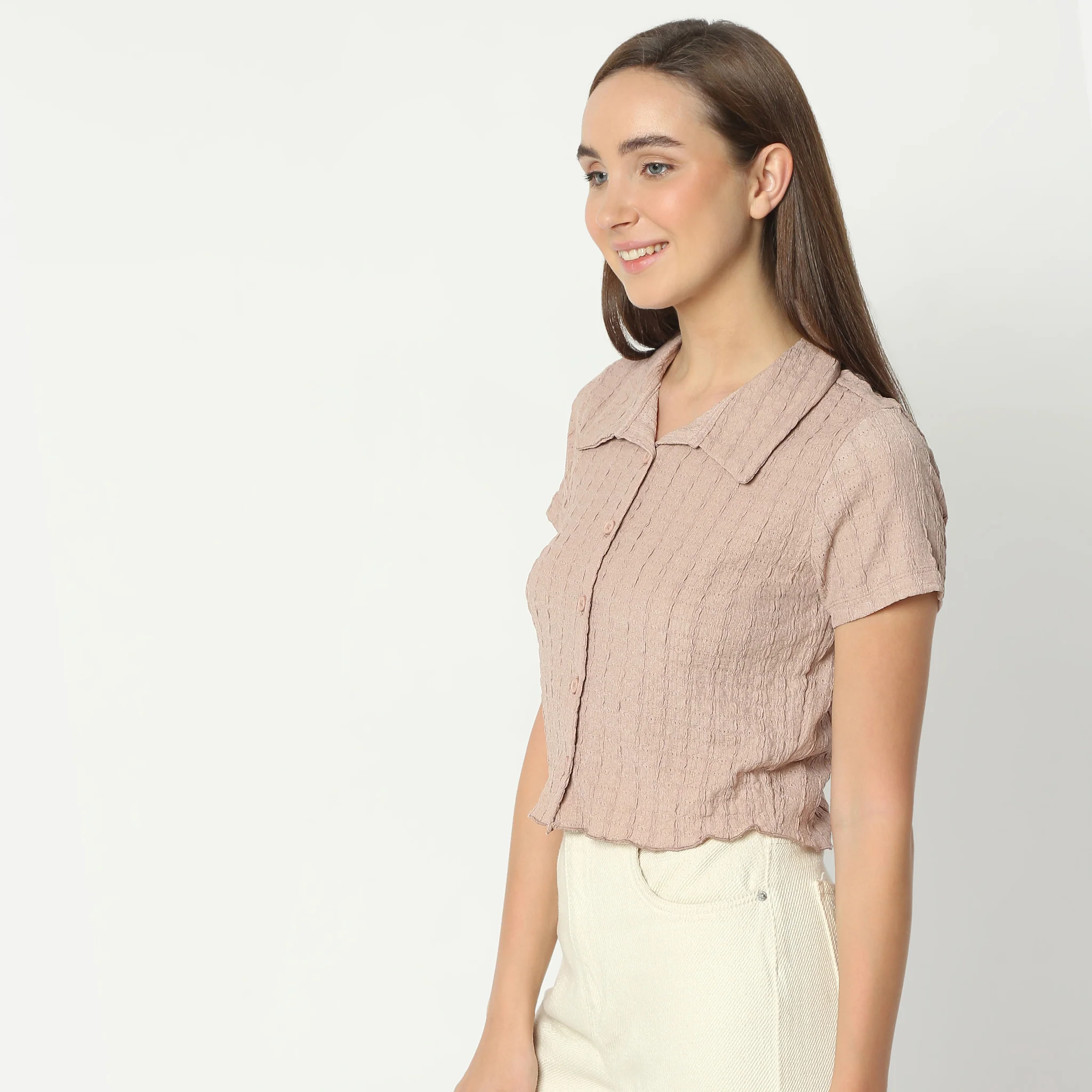 Structured Short Sleeve Floral Knit Shirt - Image 5