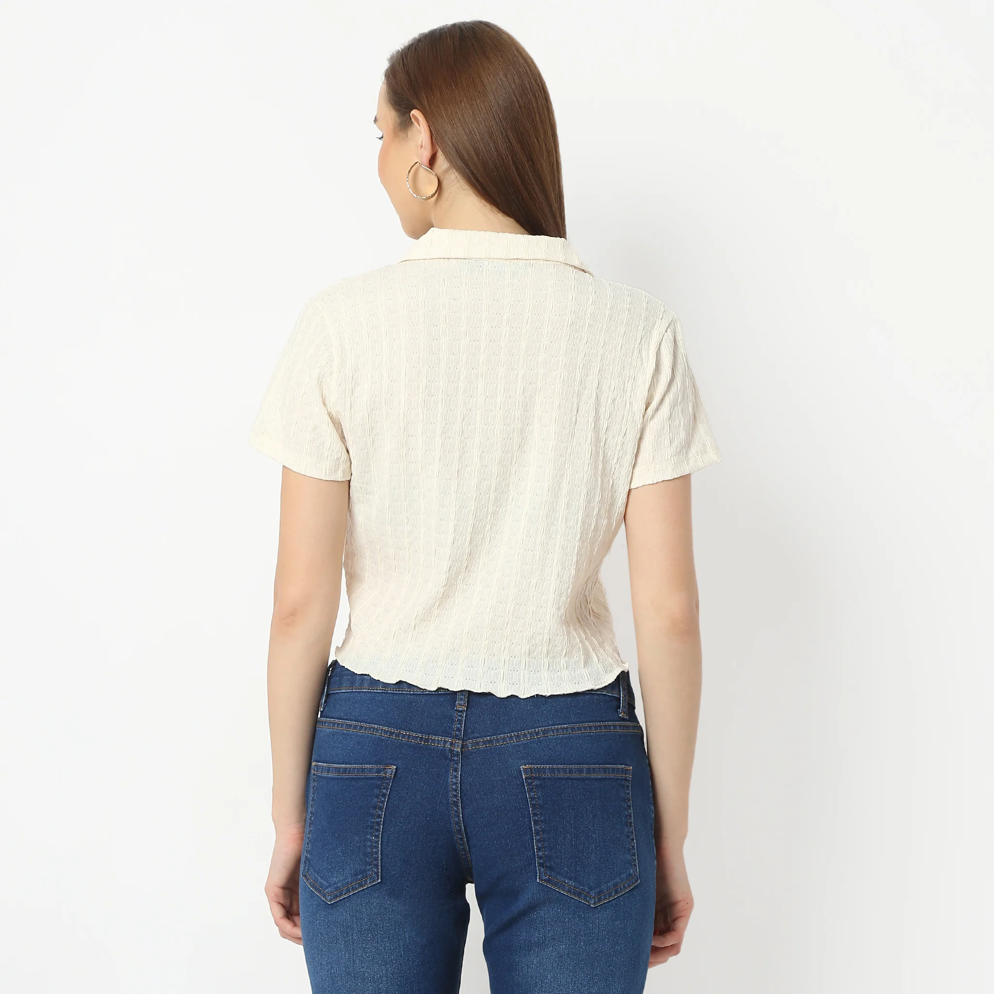 Structured Short Sleeve Floral Knit Shirt - Image 8