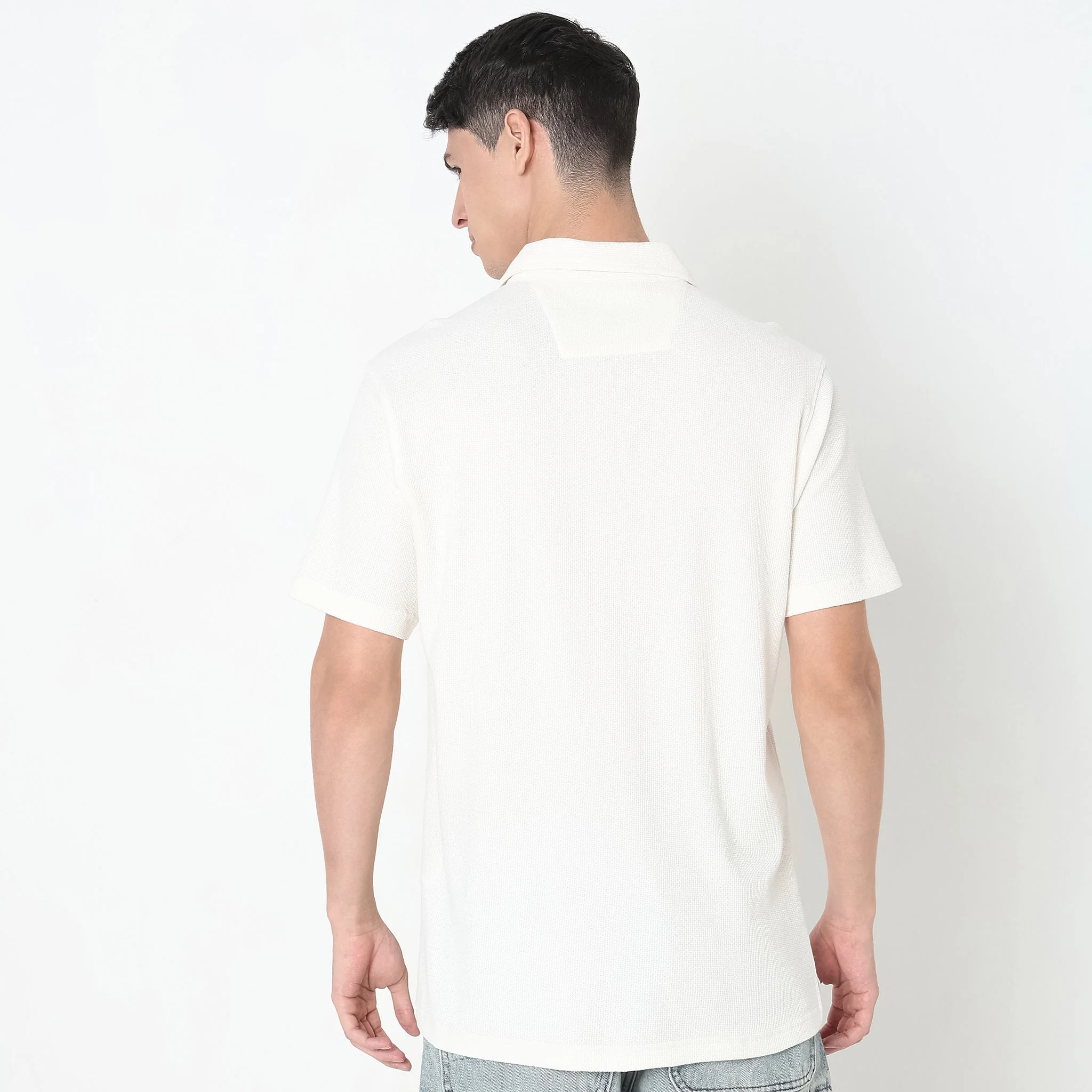Vacay Shirt™ - Cuban Collar Knitted Structure Regular Fit Shirt - Image 3