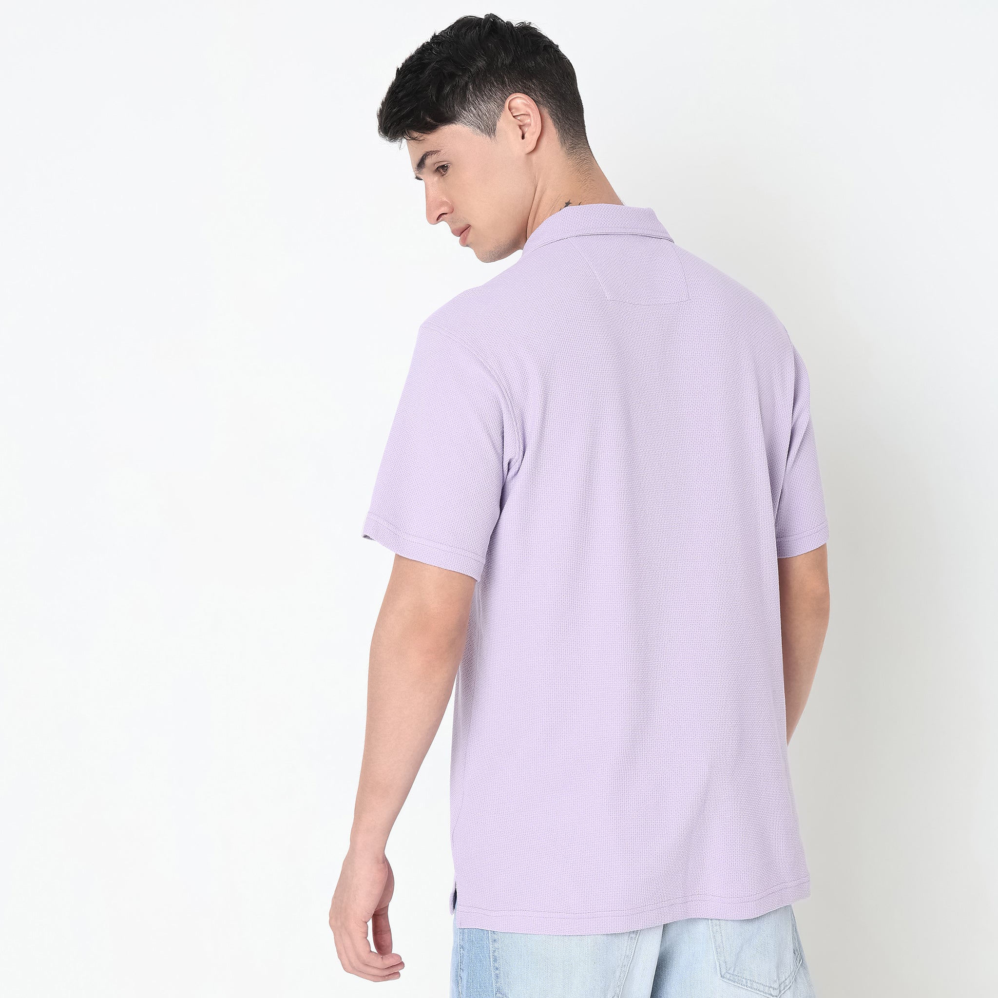 Vacay Shirt™ - Cuban Collar Knitted Structure Regular Fit Shirt - Image 8