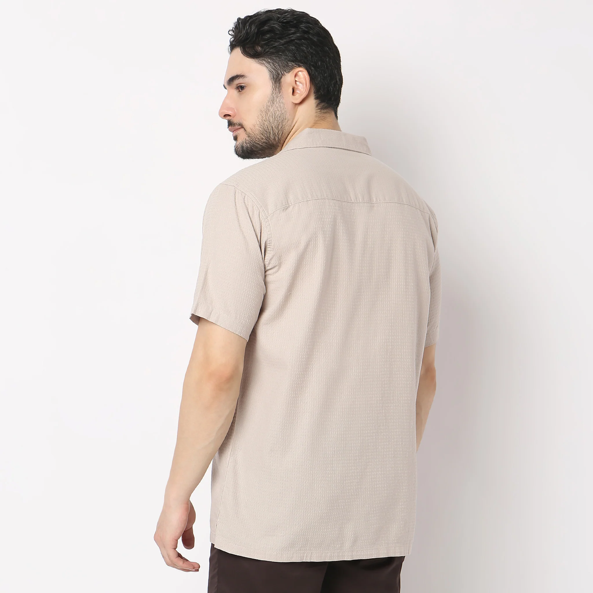 BAE Shirt™ - Fine Cotton Soft - Dobby Structure - Cuban Collar - Regular Fit Shirt - Image 3