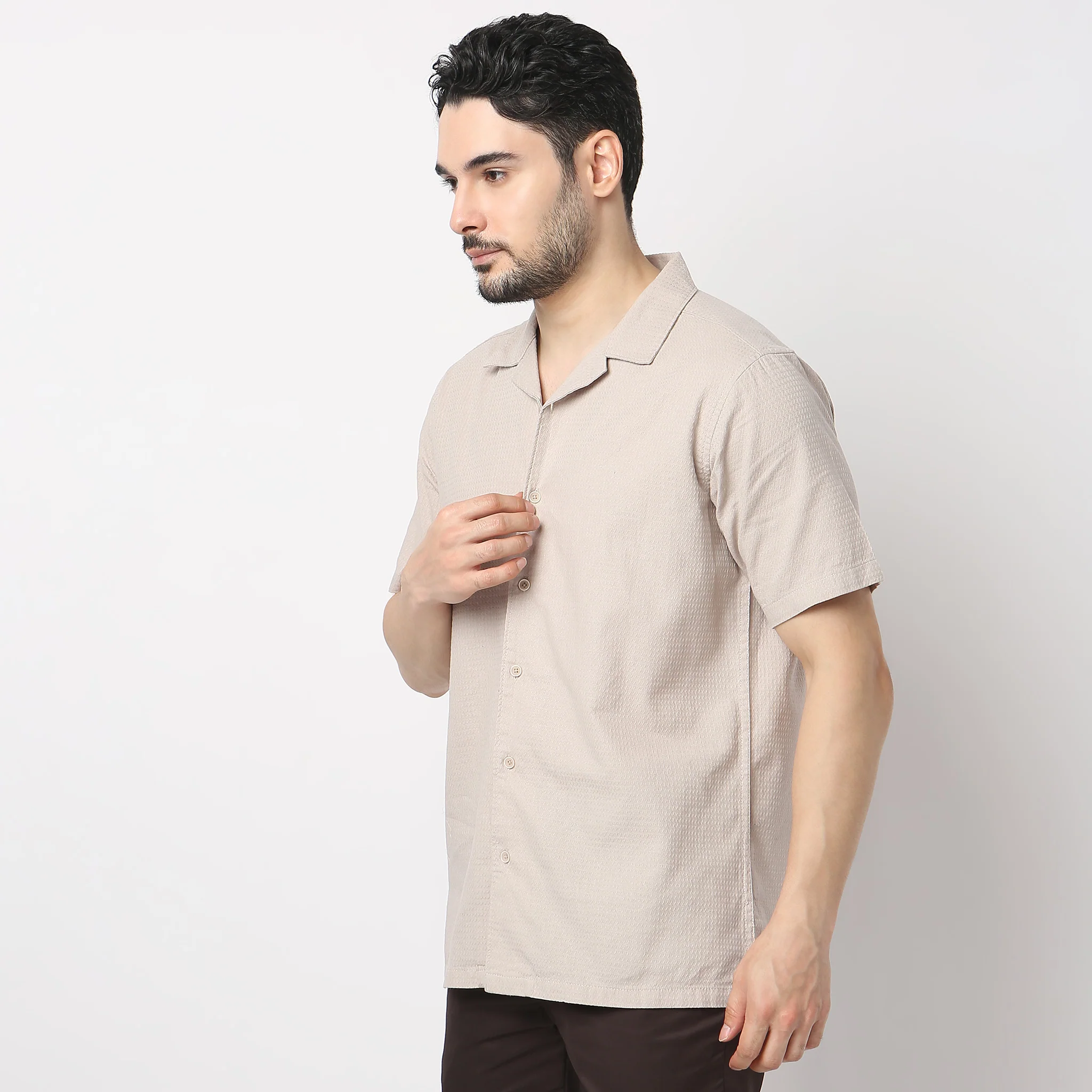 BAE Shirt™ - Fine Cotton Soft - Dobby Structure - Cuban Collar - Regular Fit Shirt - Image 4