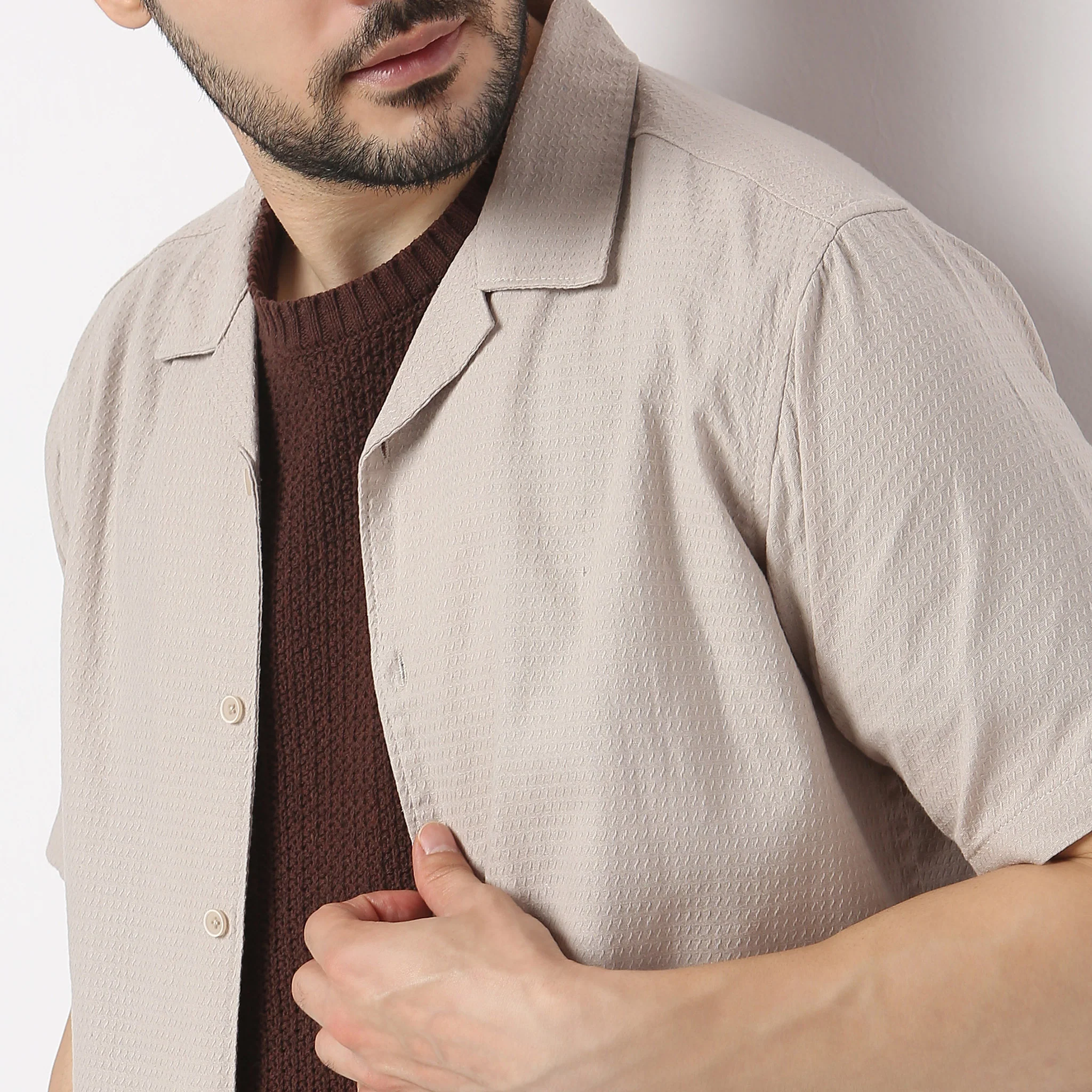 BAE Shirt™ - Fine Cotton Soft - Dobby Structure - Cuban Collar - Regular Fit Shirt - Image 5