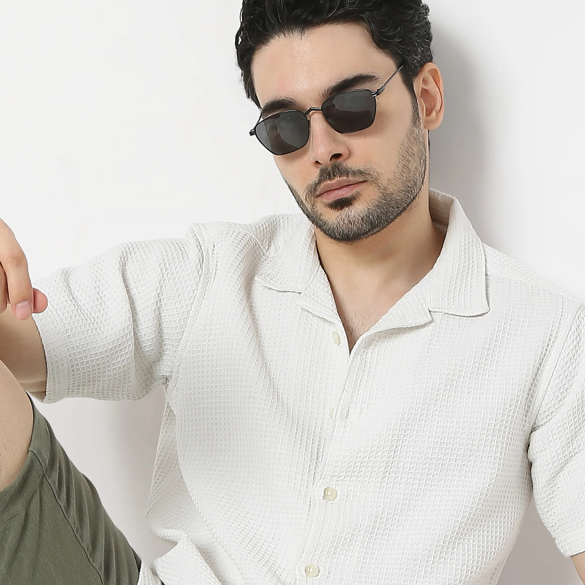 BAEᵉˣ Shirt Structured Camp Collar Half Sleeve Cuban - Image 10