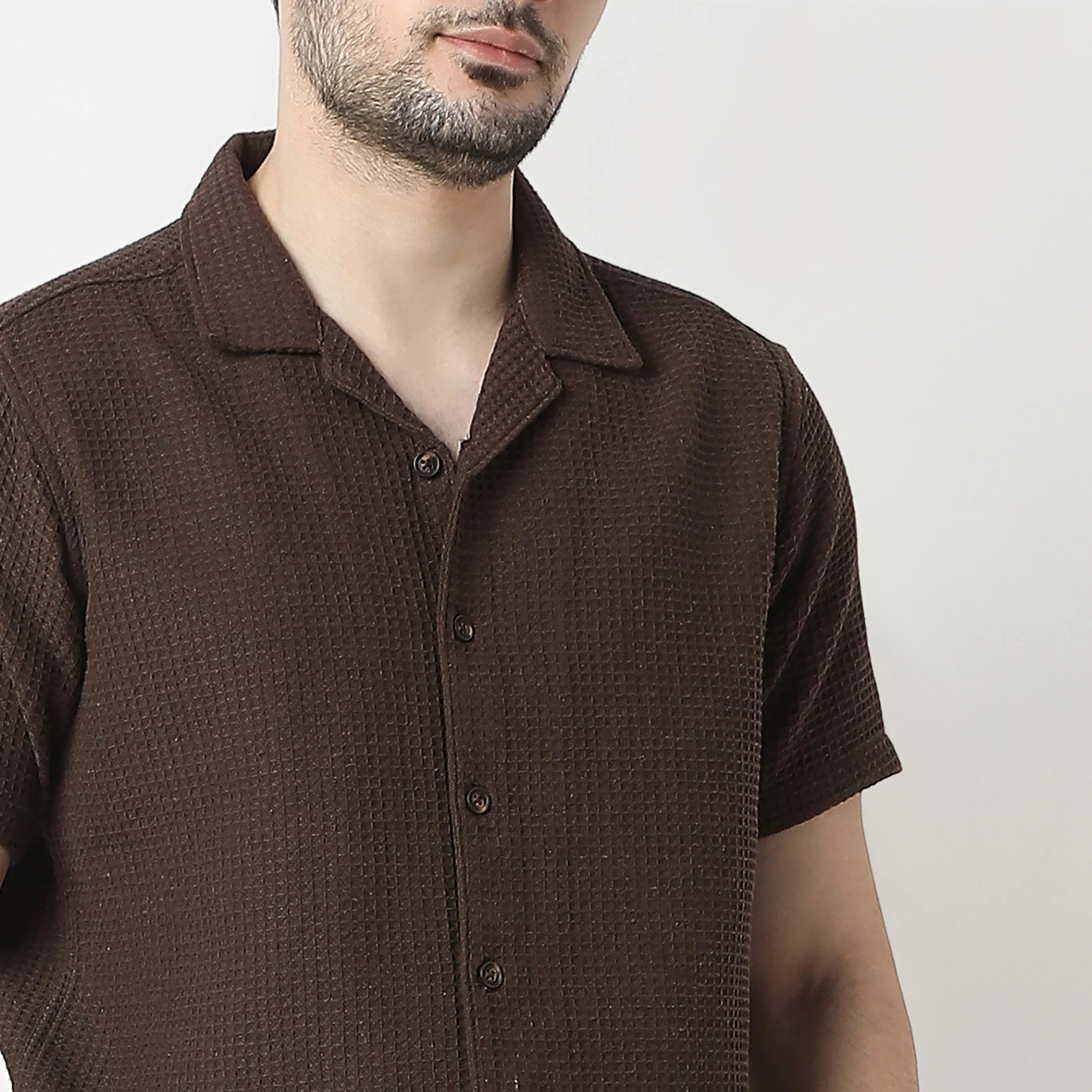 BAEᵉˣ Shirt Structured Camp Collar Half Sleeve Cuban - Image 5