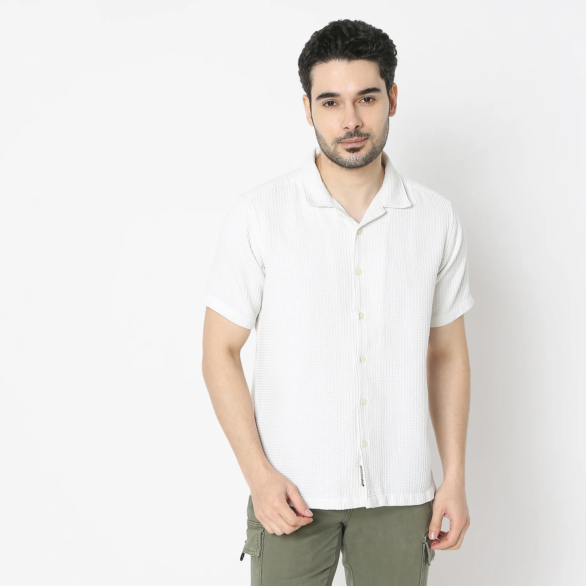 BAEᵉˣ Shirt Structured Camp Collar Half Sleeve Cuban - Image 7