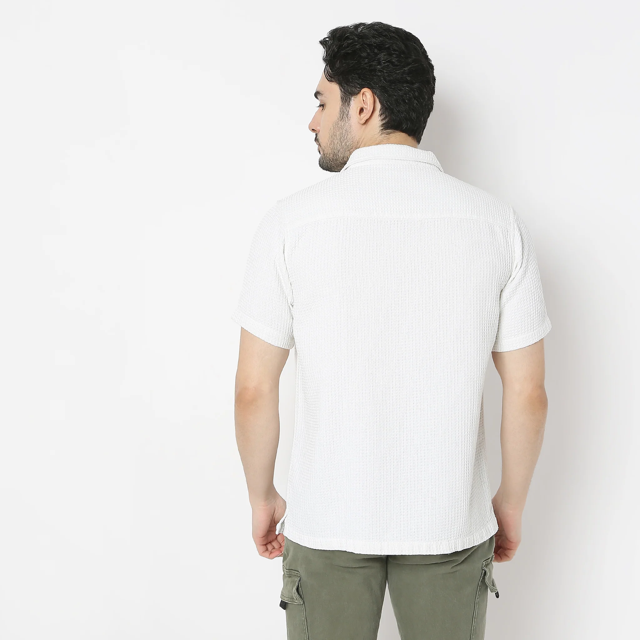 BAEᵉˣ Shirt Structured Camp Collar Half Sleeve Cuban - Image 8