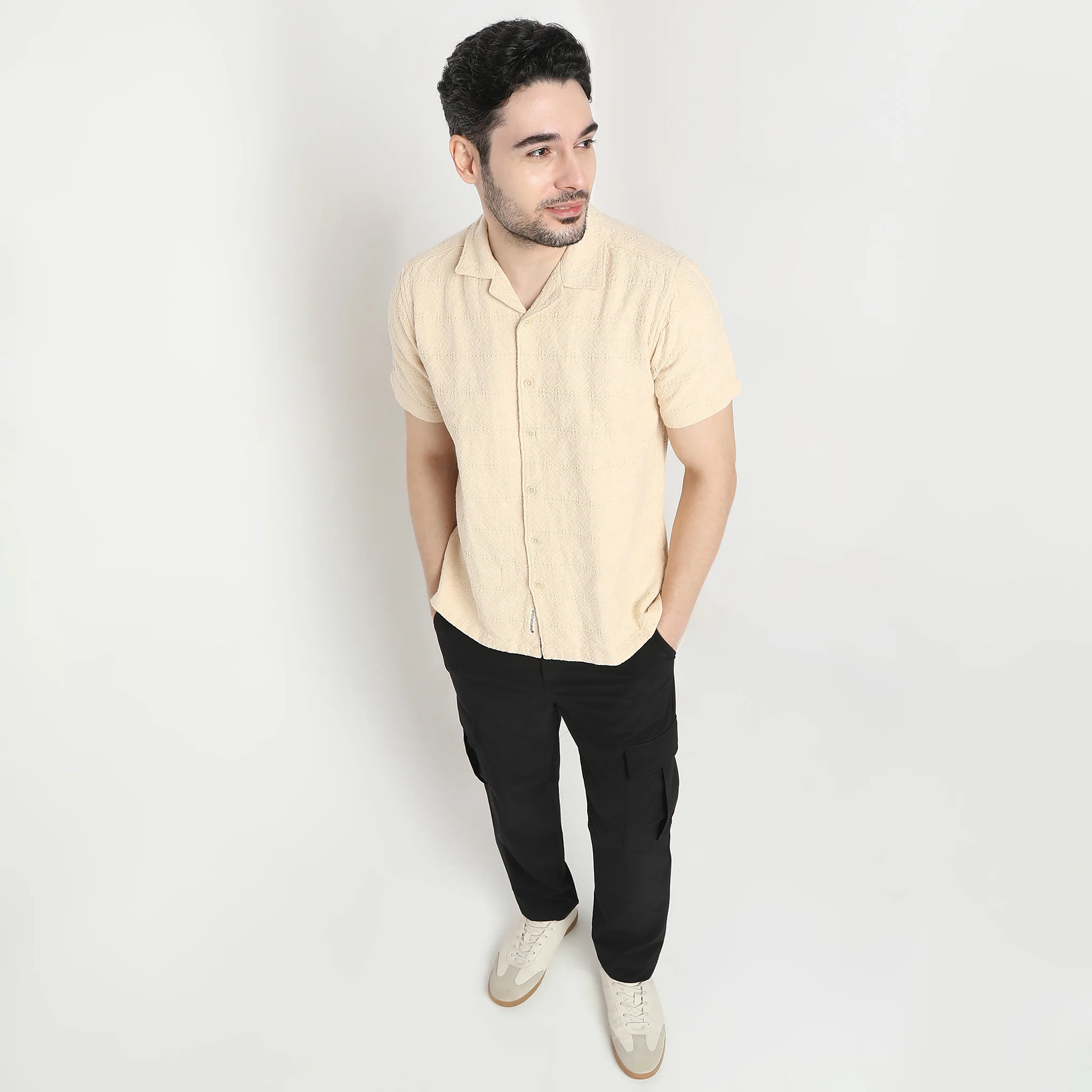 Structured Camp Collar Bae Half Sleeve Cuban Shirt