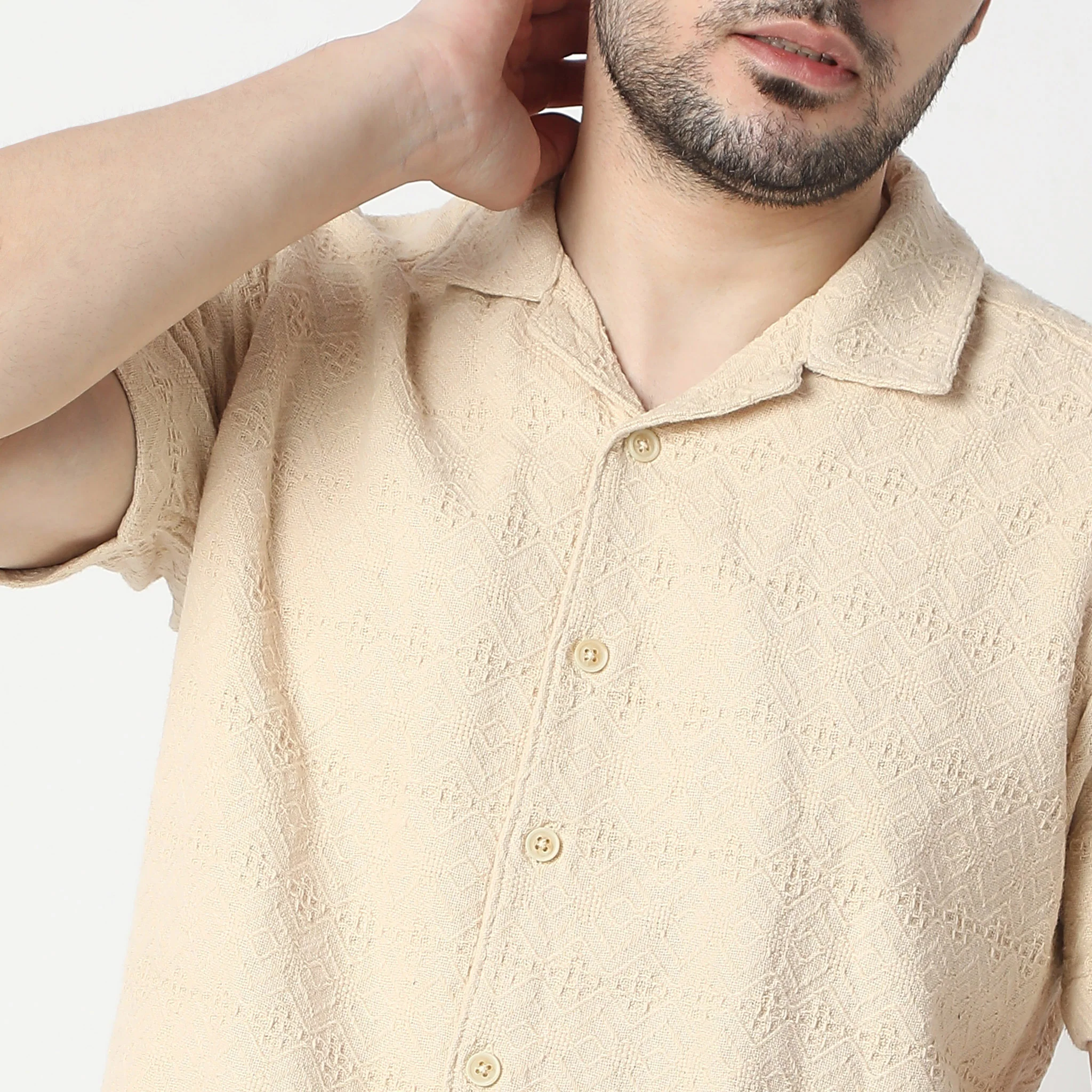 Structured Camp Collar Bae Half Sleeve Cuban Shirt - Image 5