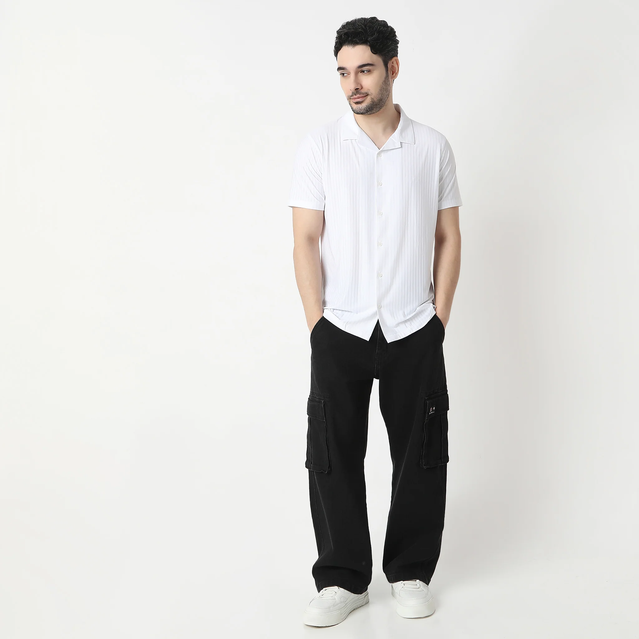 Structured Camp Collar Bae Half Sleeve Cuban Shirt