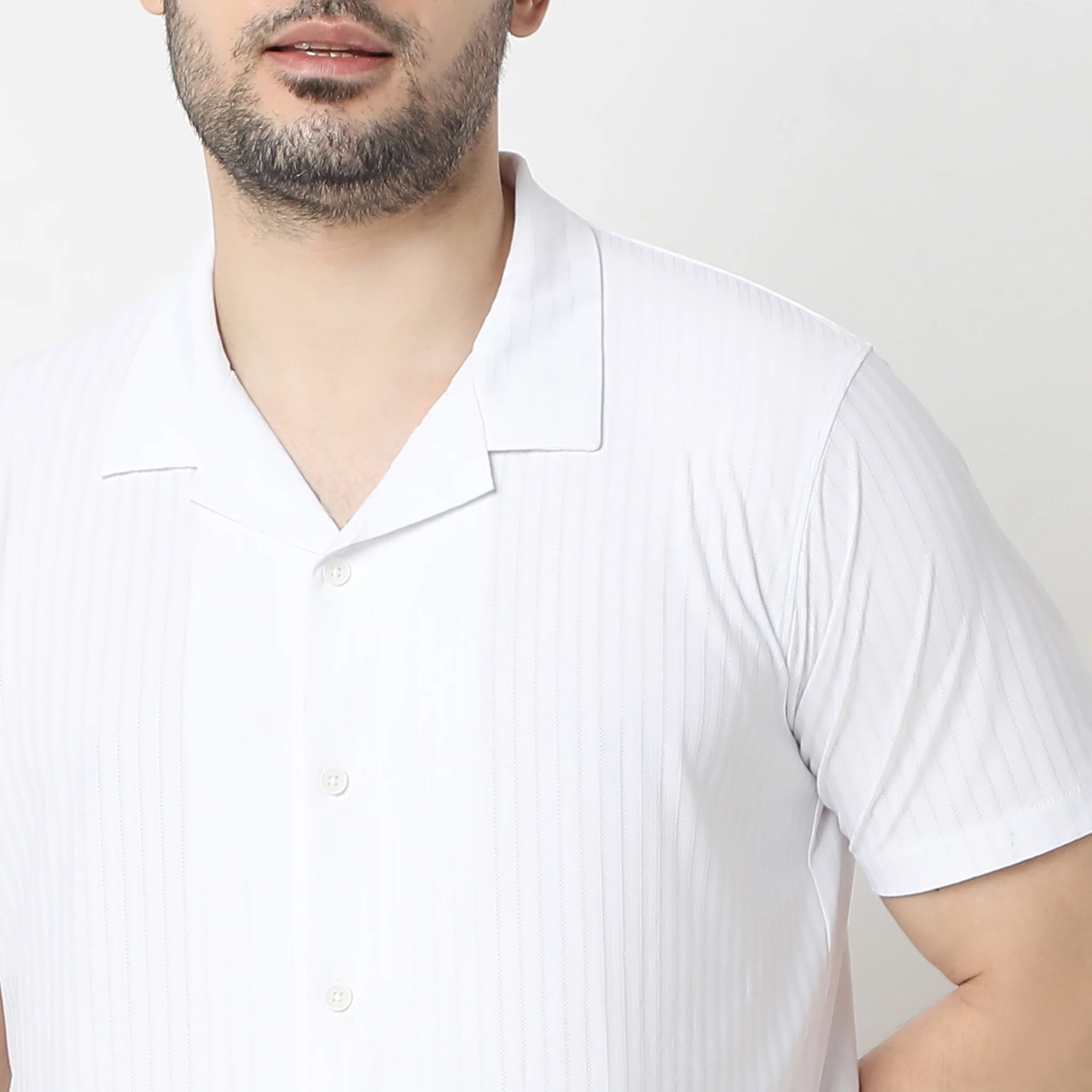 Structured Camp Collar Bae Half Sleeve Cuban Shirt - Image 5