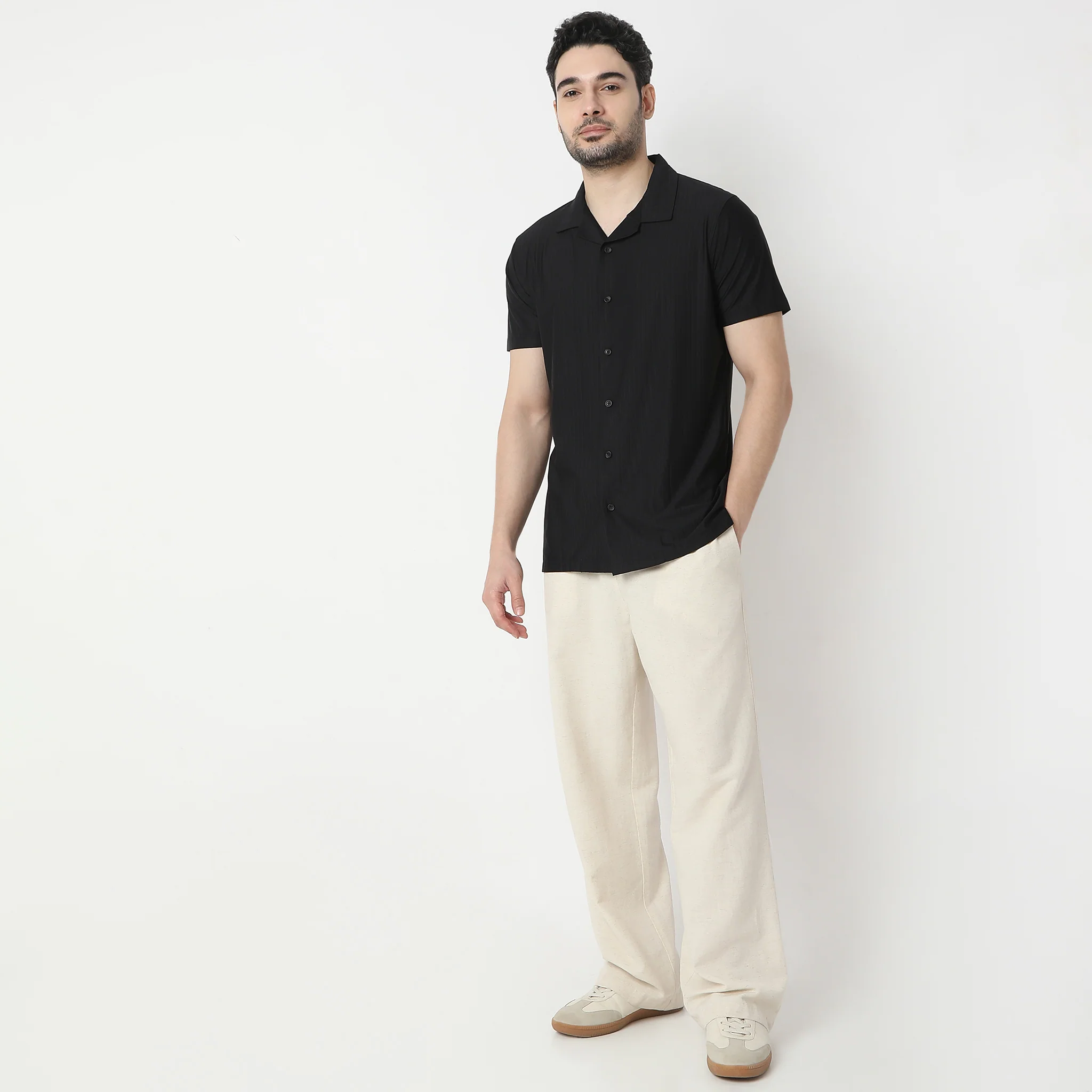Structured Camp Collar Bae Half Sleeve Cuban Shirt - Image 6