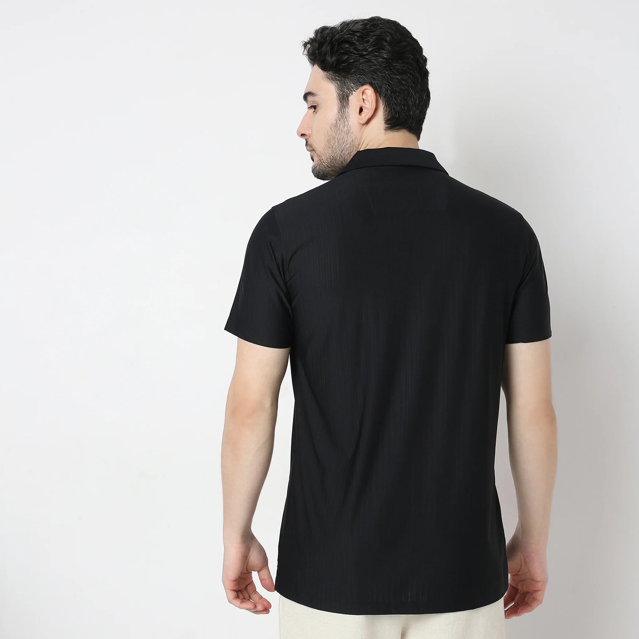 Structured Camp Collar Bae Half Sleeve Cuban Shirt - Image 8
