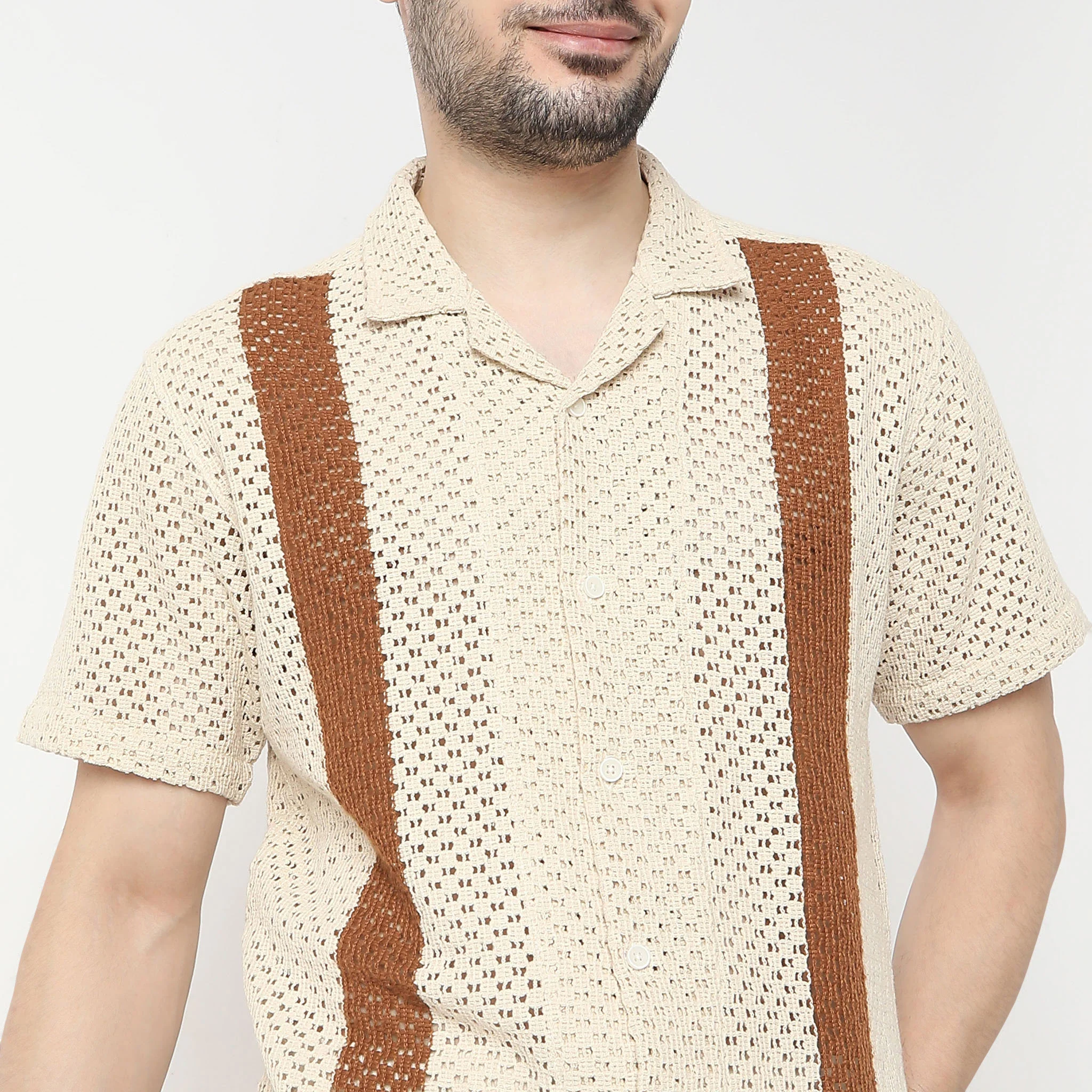 Structured Camp Collar Mood Half Sleeve Cuban Shirt - Image 10