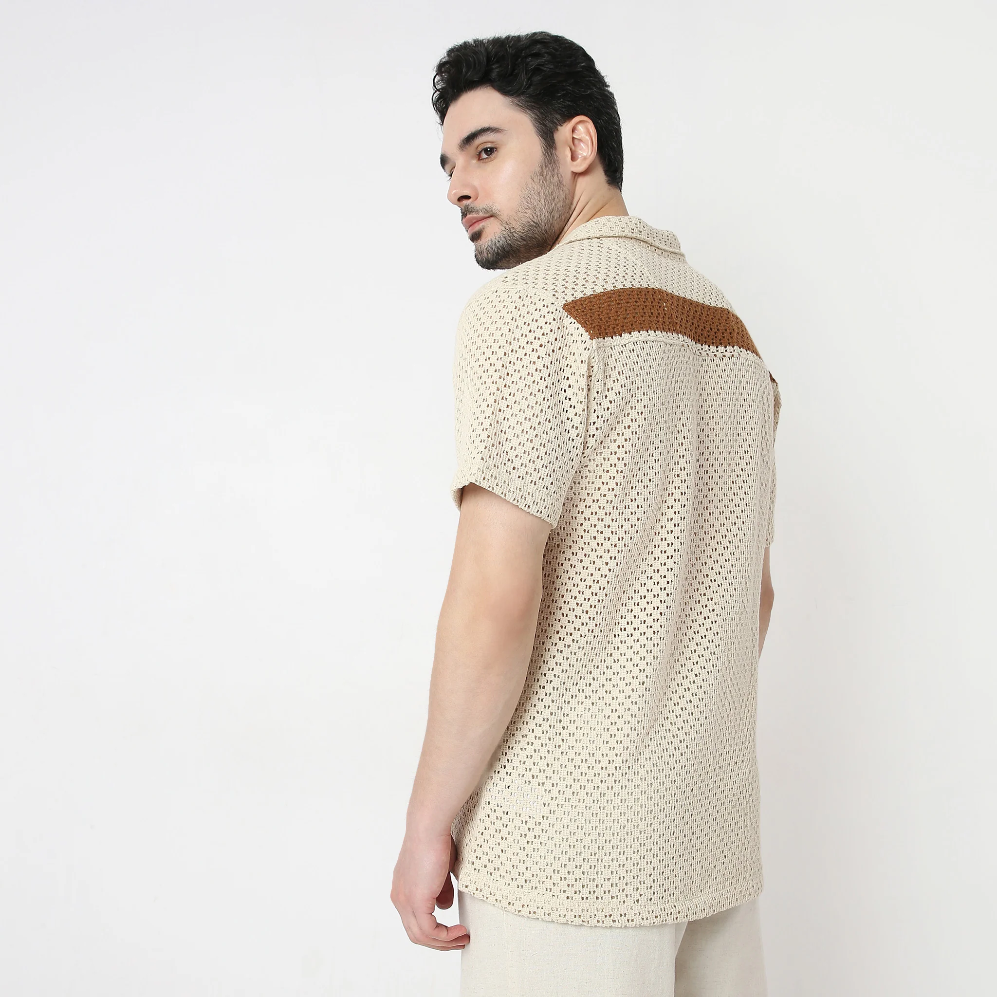 Structured Camp Collar Mood Half Sleeve Cuban Shirt - Image 8