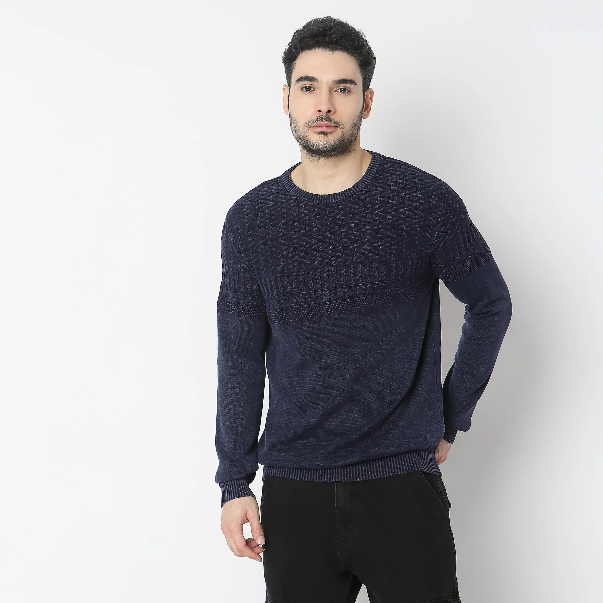 Regular Fit Structured Sweater - Image 2