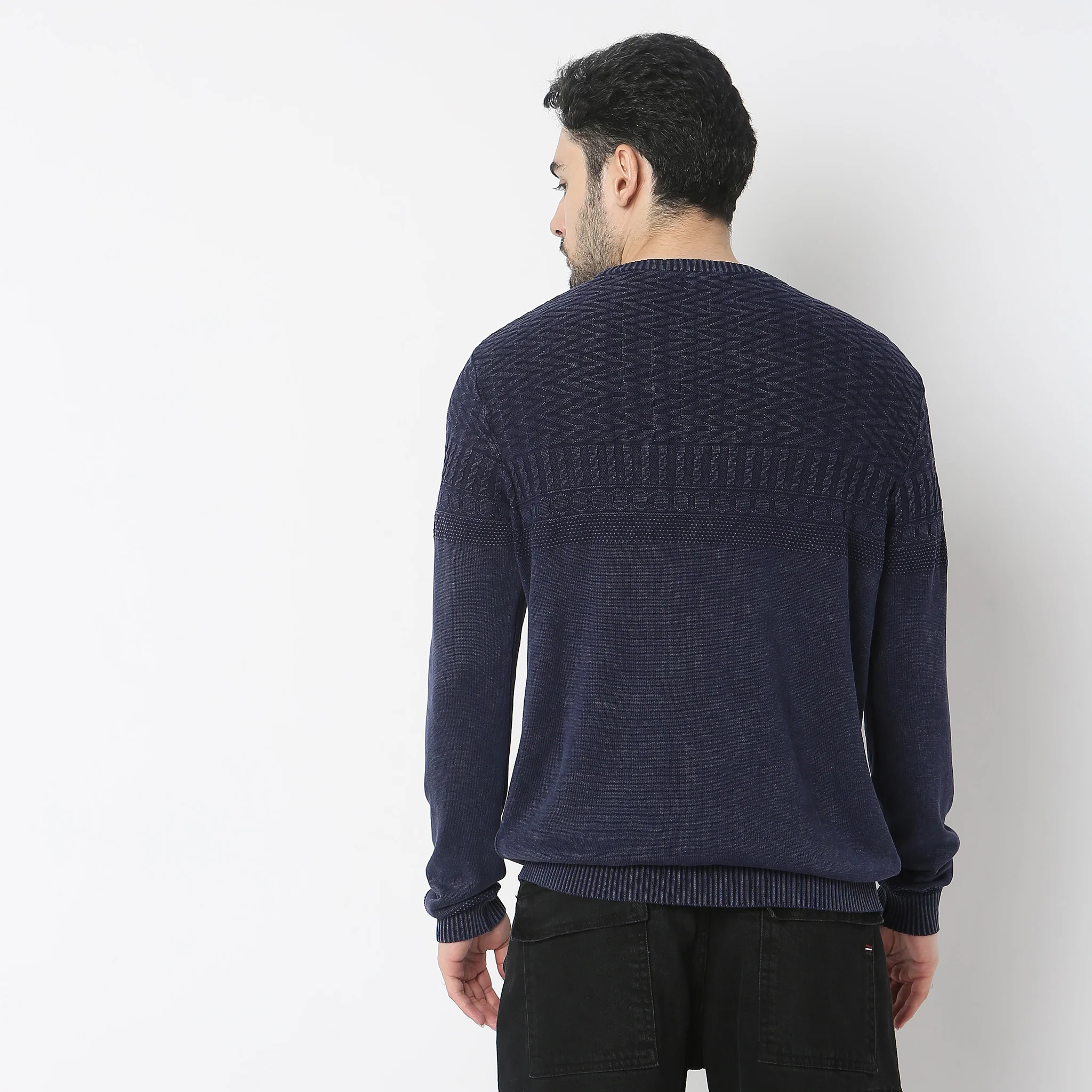 Regular Fit Structured Sweater - Image 3
