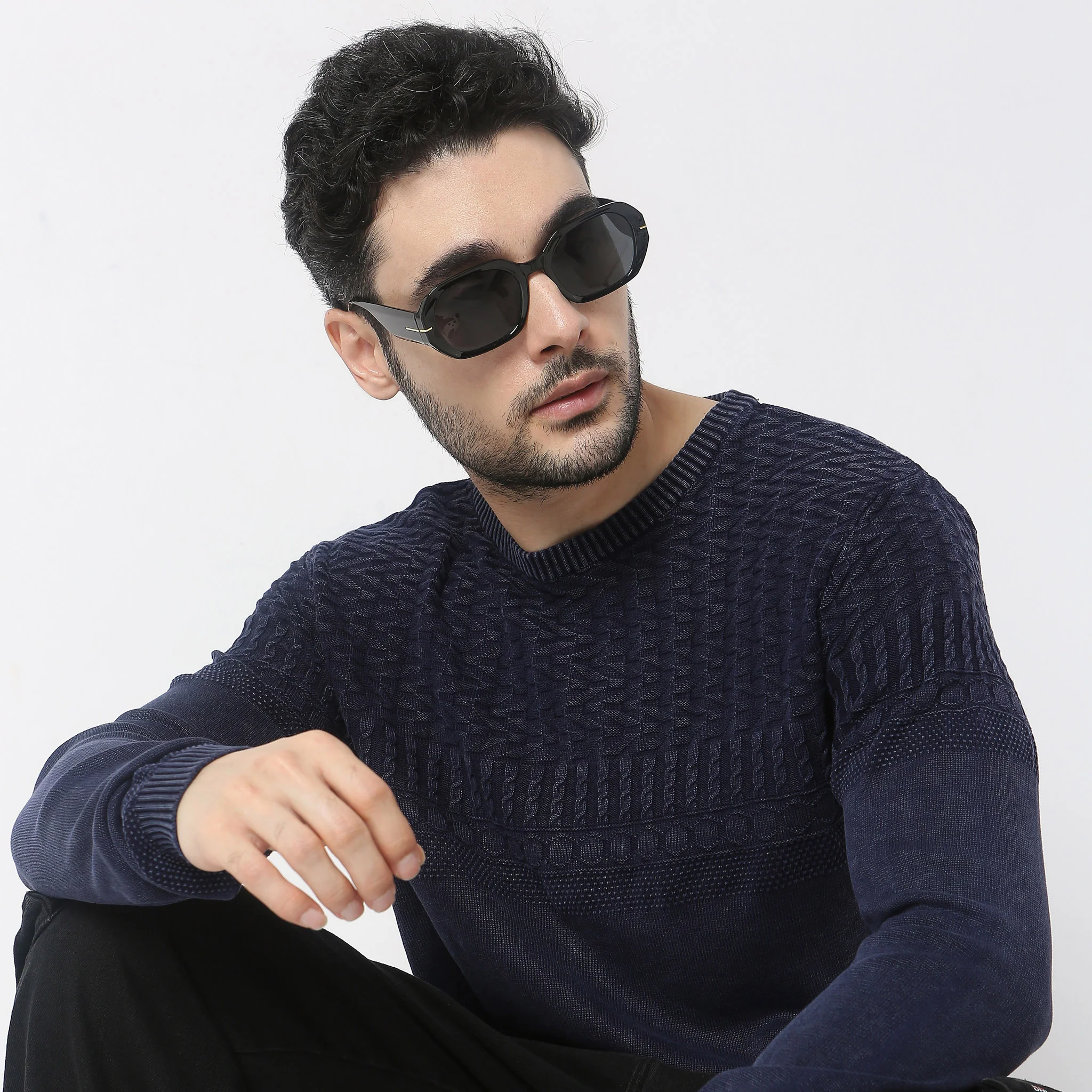 Regular Fit Structured Sweater - Image 4