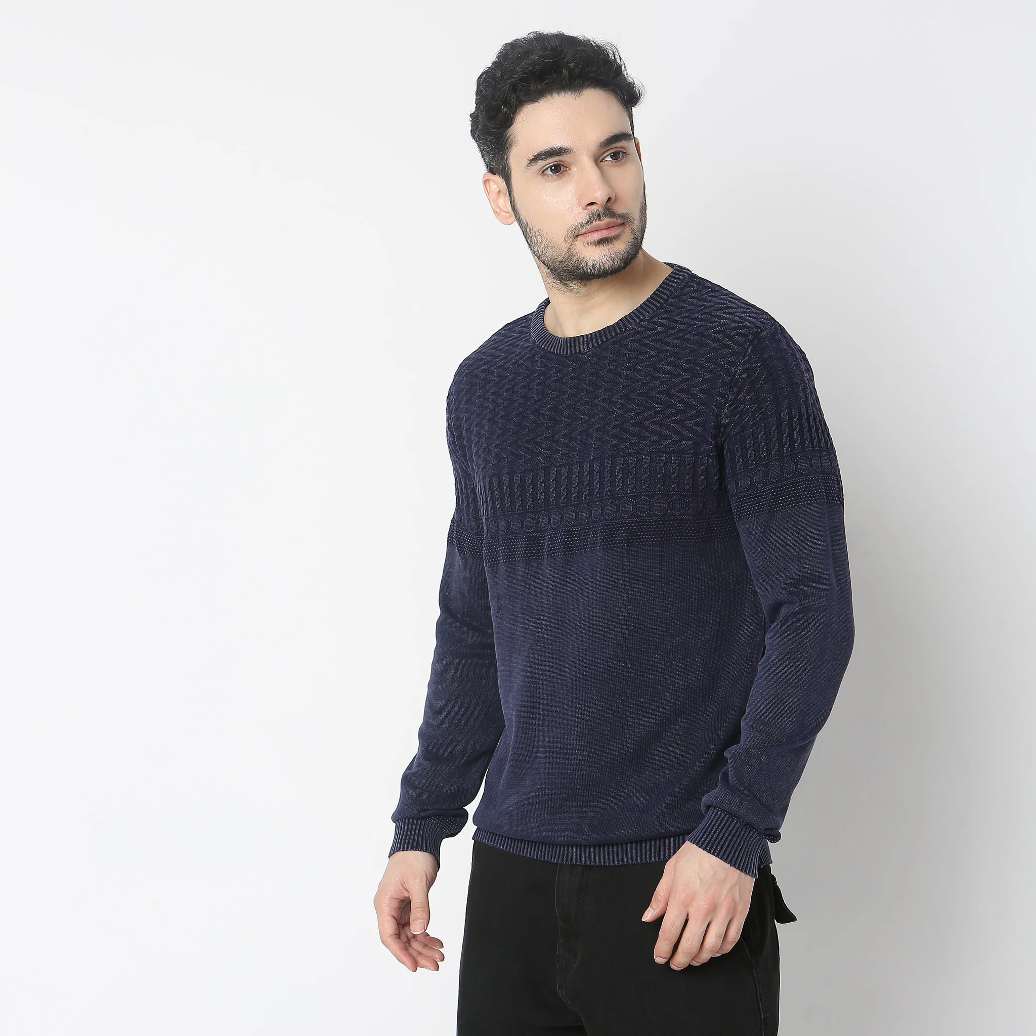 Regular Fit Structured Sweater - Image 5