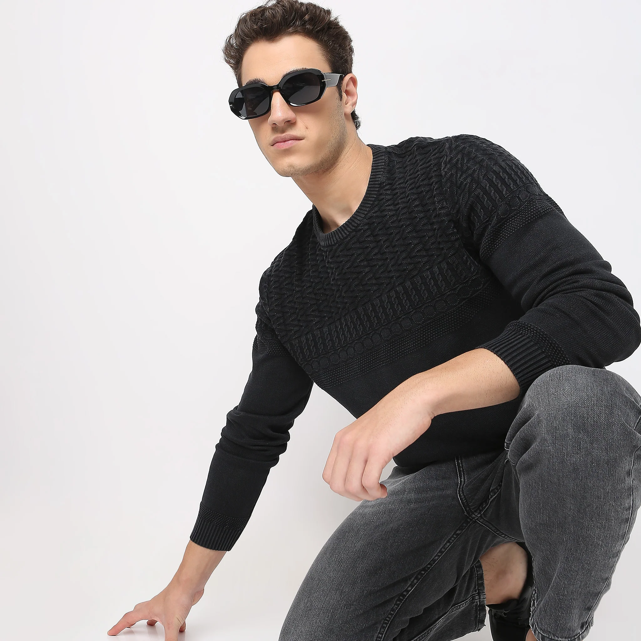 Regular Fit Structured Sweater - Image 7