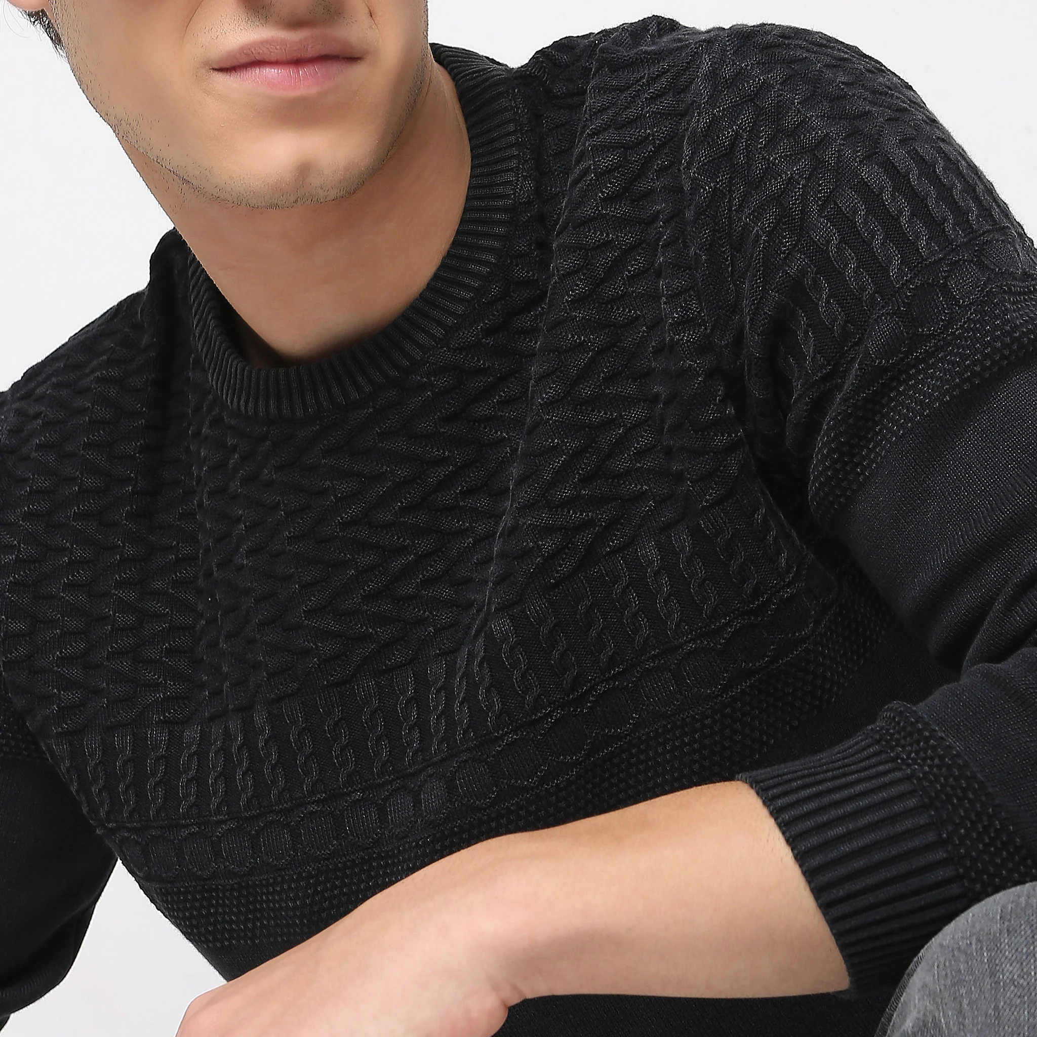 Regular Fit Structured Sweater - Image 9