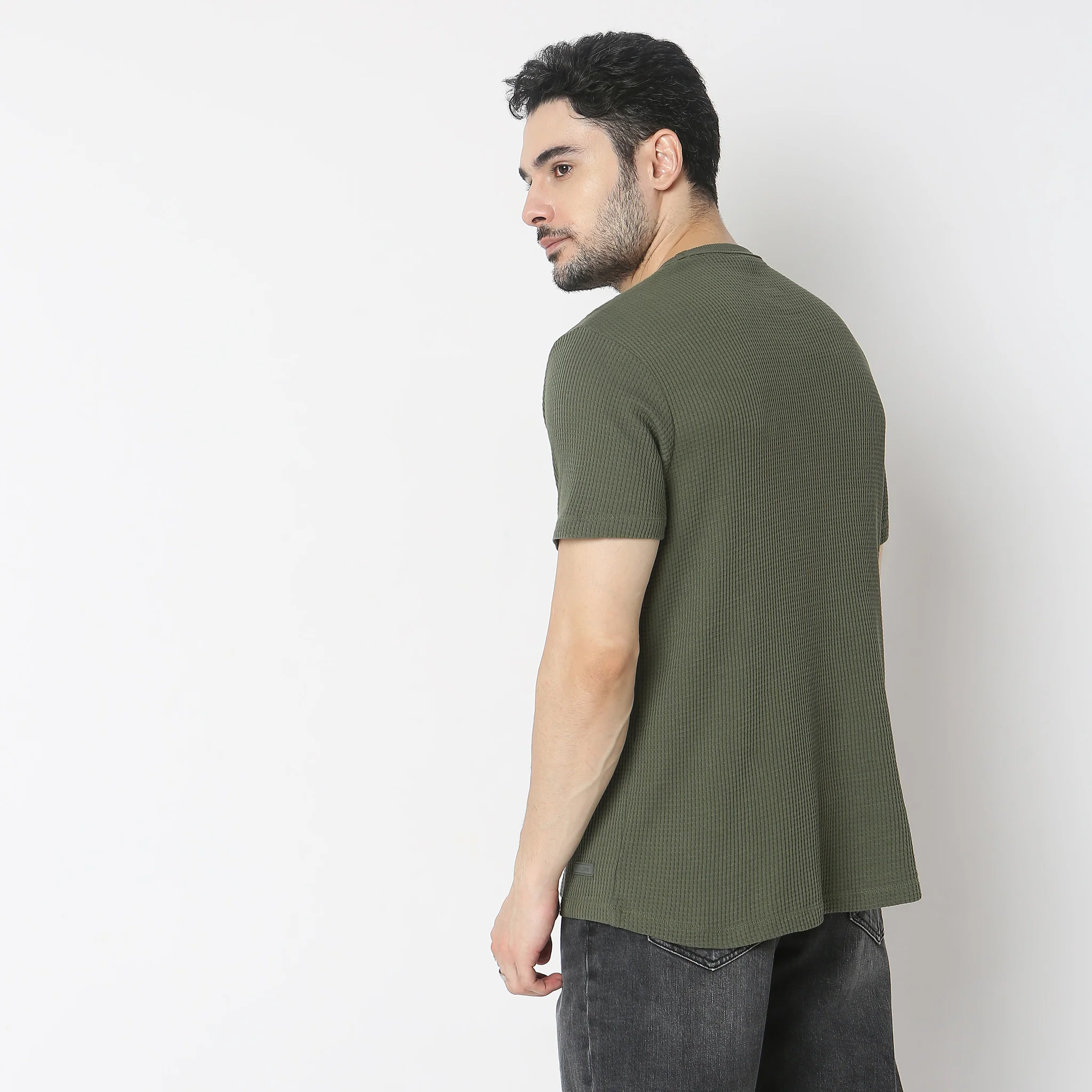 Camper Crew Neck Structured Full Sleeve T-Shirt - Image 3