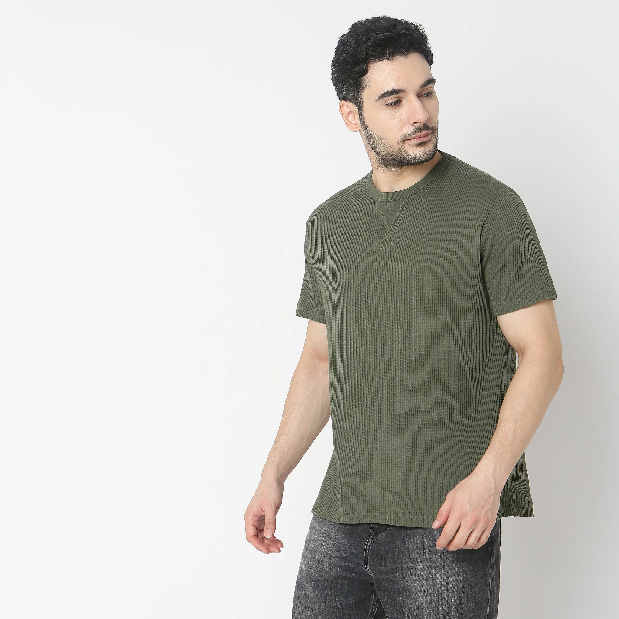 Camper Crew Neck Structured Full Sleeve T-Shirt - Image 4