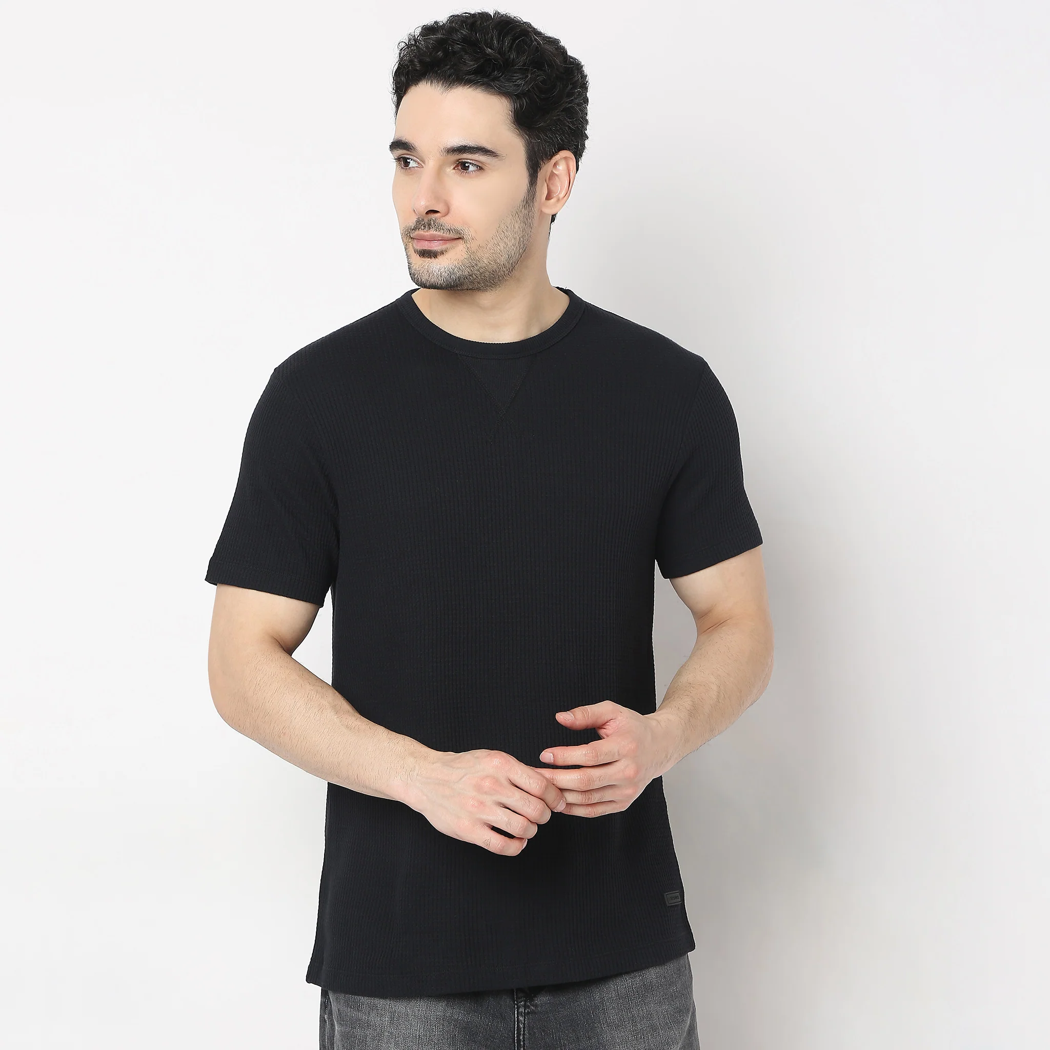 Camper Crew Neck Structured Full Sleeve T-Shirt - Image 7