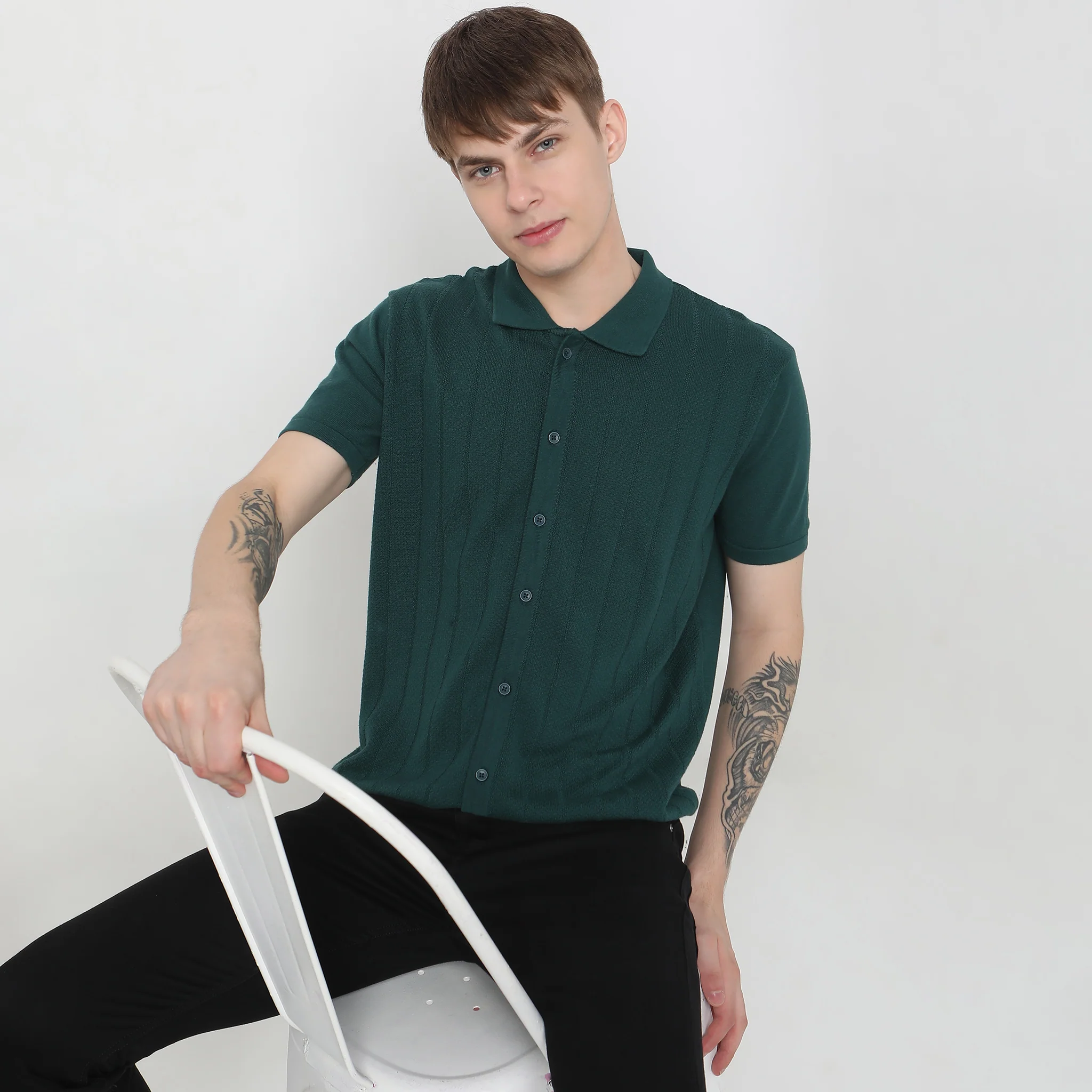 Hand Kinit Jersey™ - Fine Knitted Structure Regular Fit Shirt - Wear With Ease & Comfort - Image 2