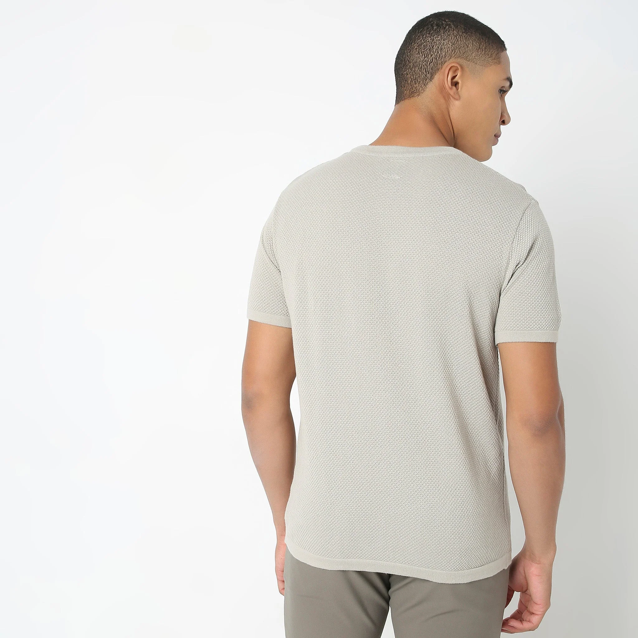 Hand Knit Jersey™ Modern Smart Flat Knit Regular Fit Crew T-Shirt - Soft and Comfortable - Image 3