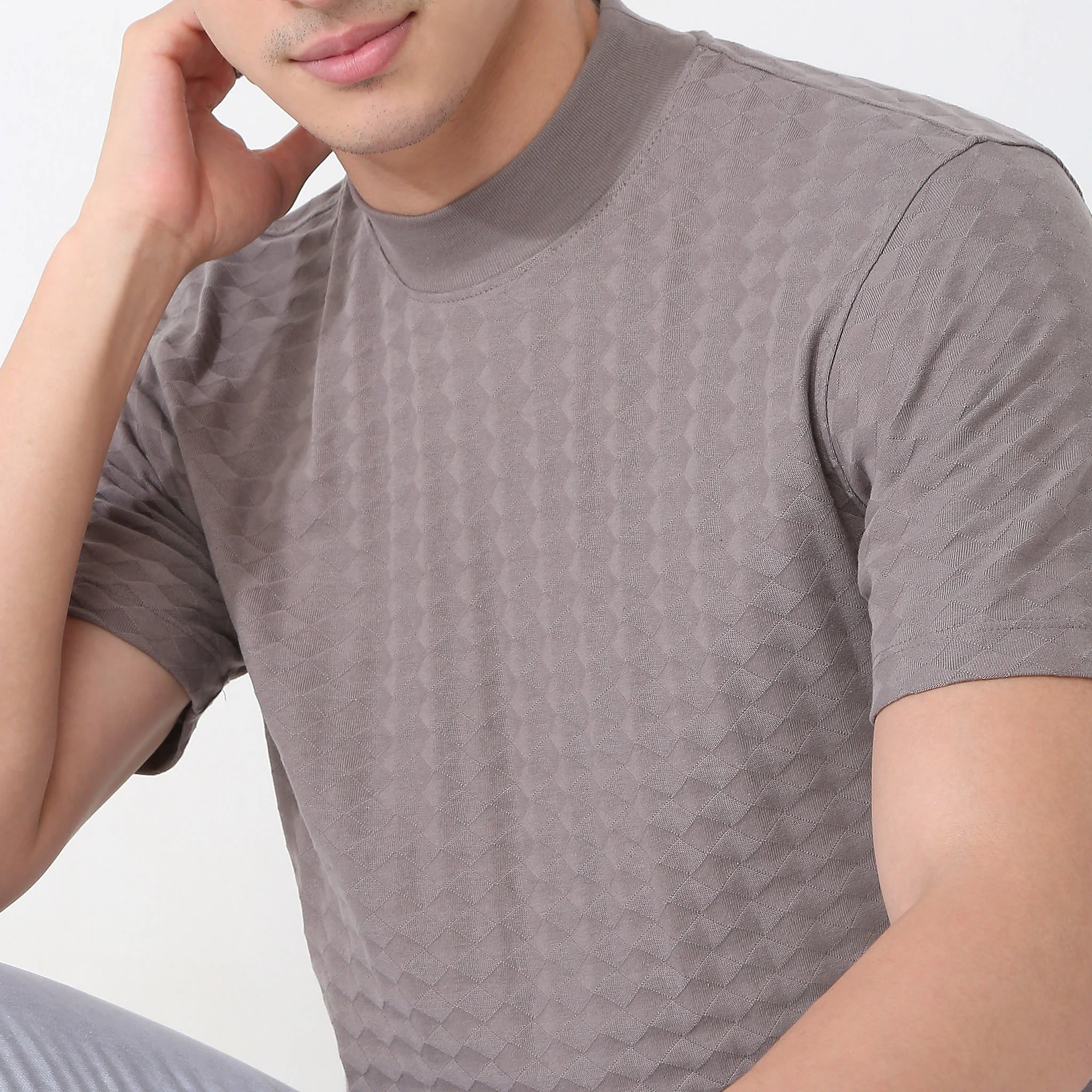 Modern Smart Diamond Structure Jersey Knit - Regular Fit Crew T-Shirt - Image 15