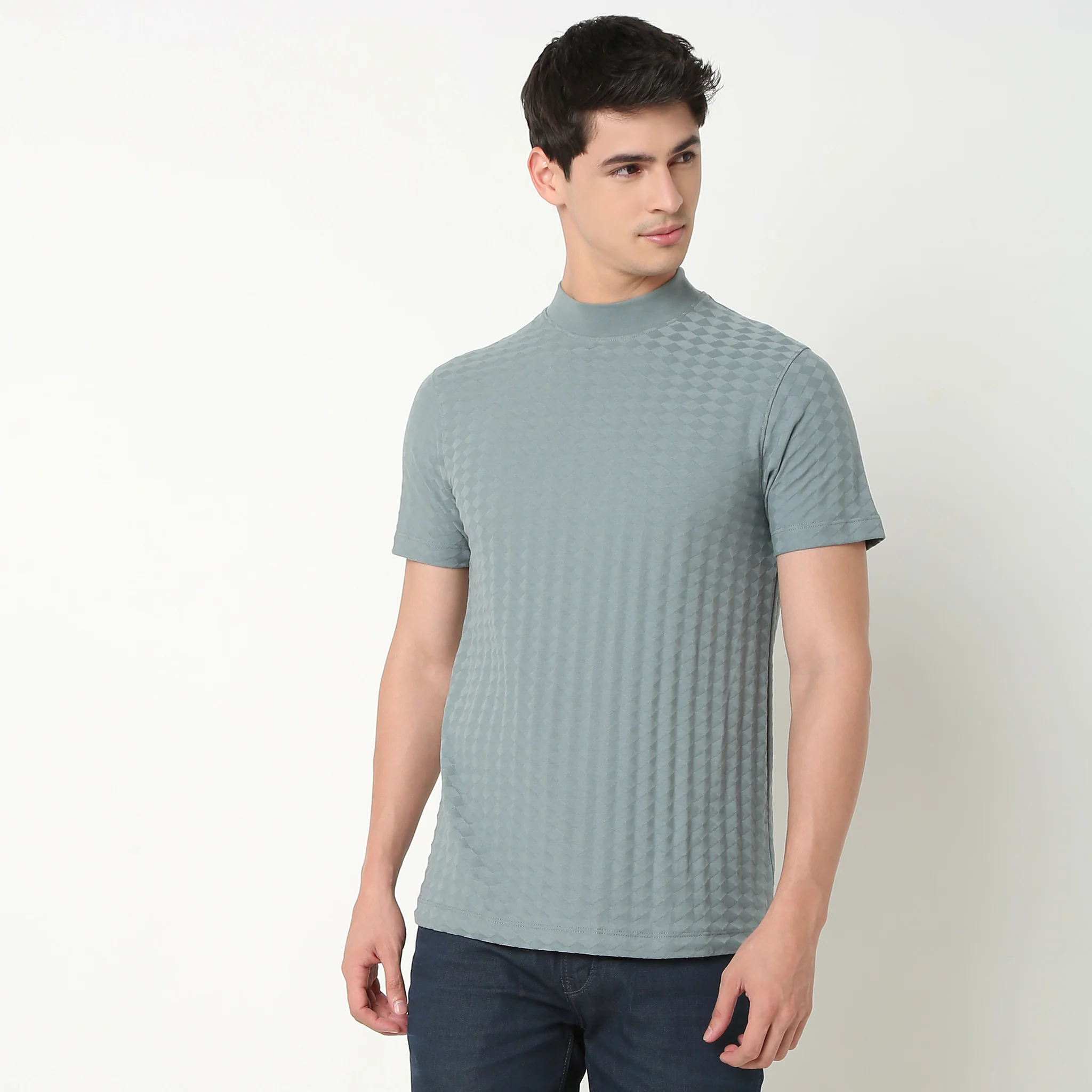 Modern Smart Diamond Structure Jersey Knit - Regular Fit Crew T-Shirt - Image 17