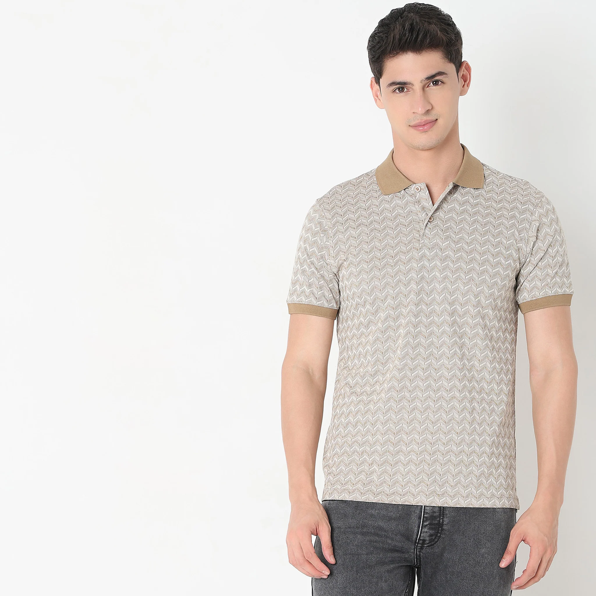 Knitted Structured Polo T-Shirt - Image 12