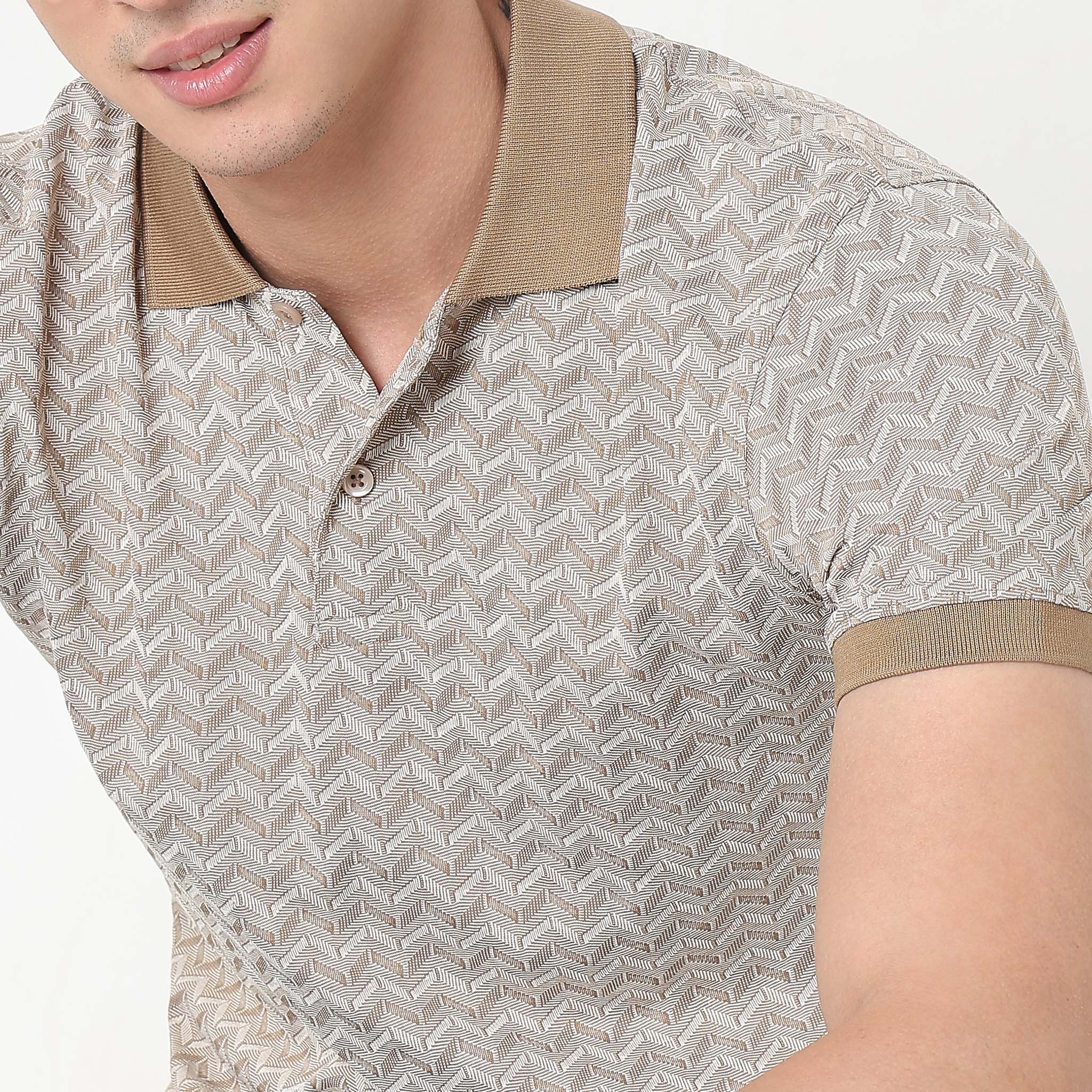 Knitted Structured Polo T-Shirt - Image 14
