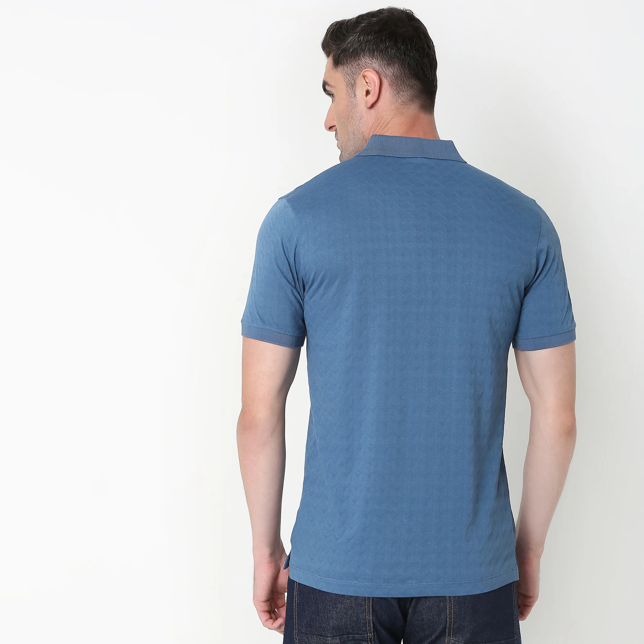 Knitted Structured Polo T-Shirt - Image 3